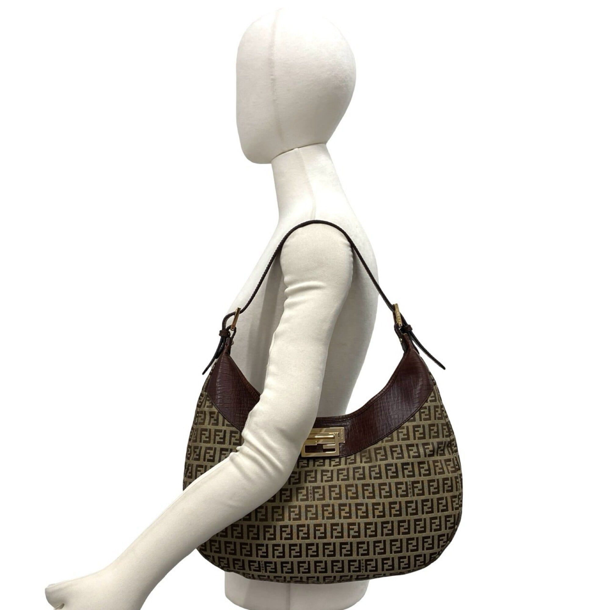 Leather Canvas Shoulder Bag (Pre-Owned) - Fendi - Modalova