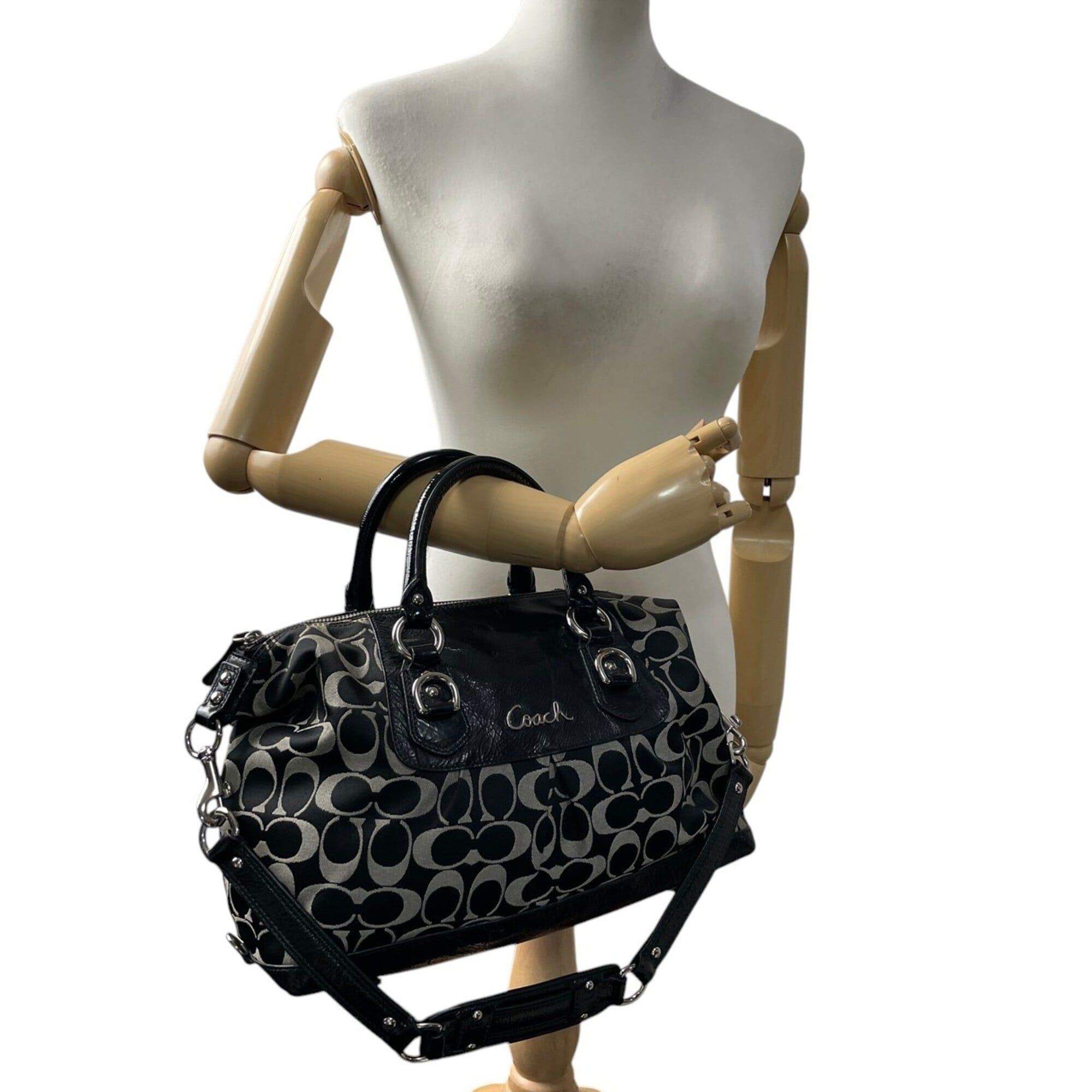 Canvas Patent Leather Handbag Shoulder Bag (Pre-Owned) - Coach - Modalova