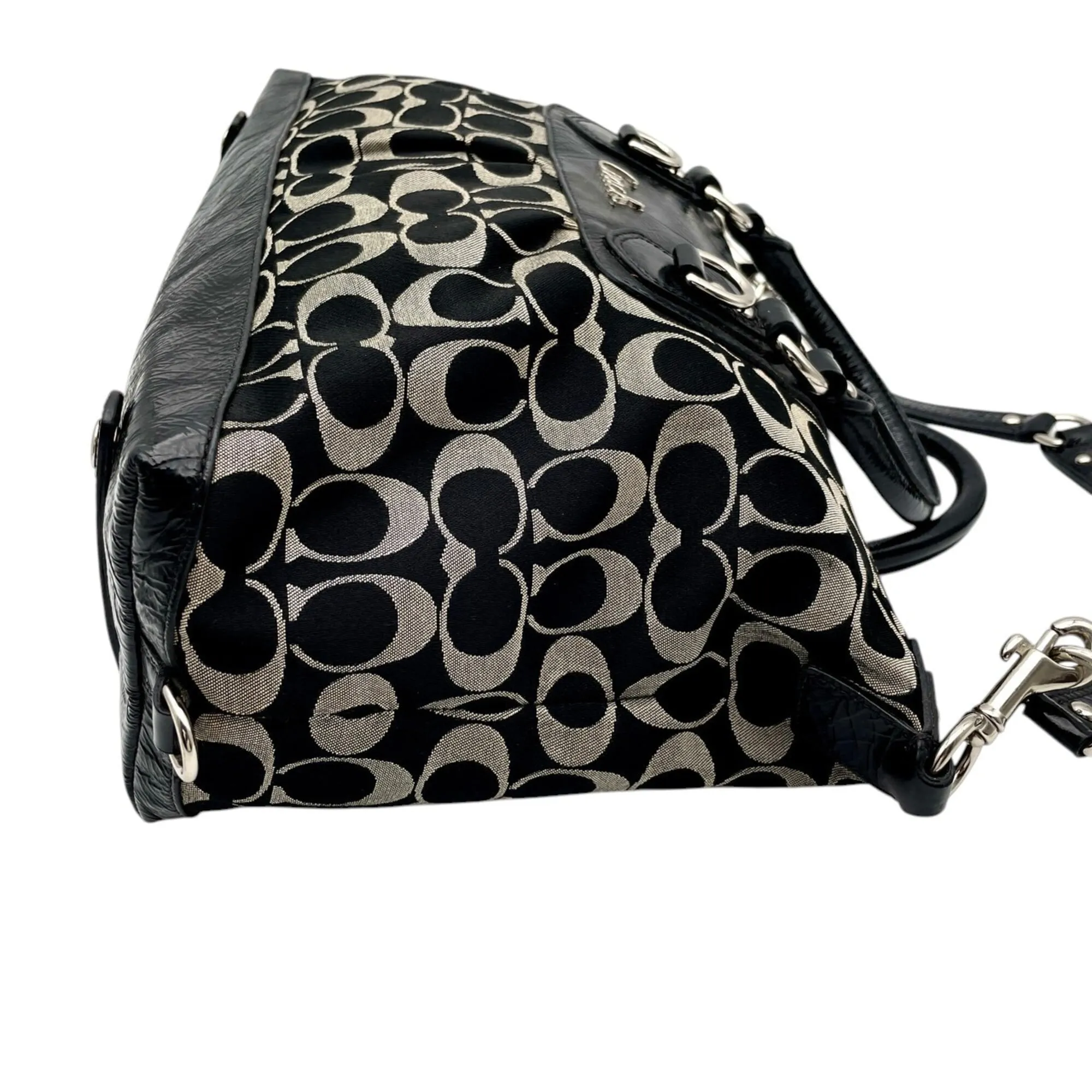 Canvas Patent Leather Handbag Shoulder Bag (Pre-Owned) - Coach - Modalova