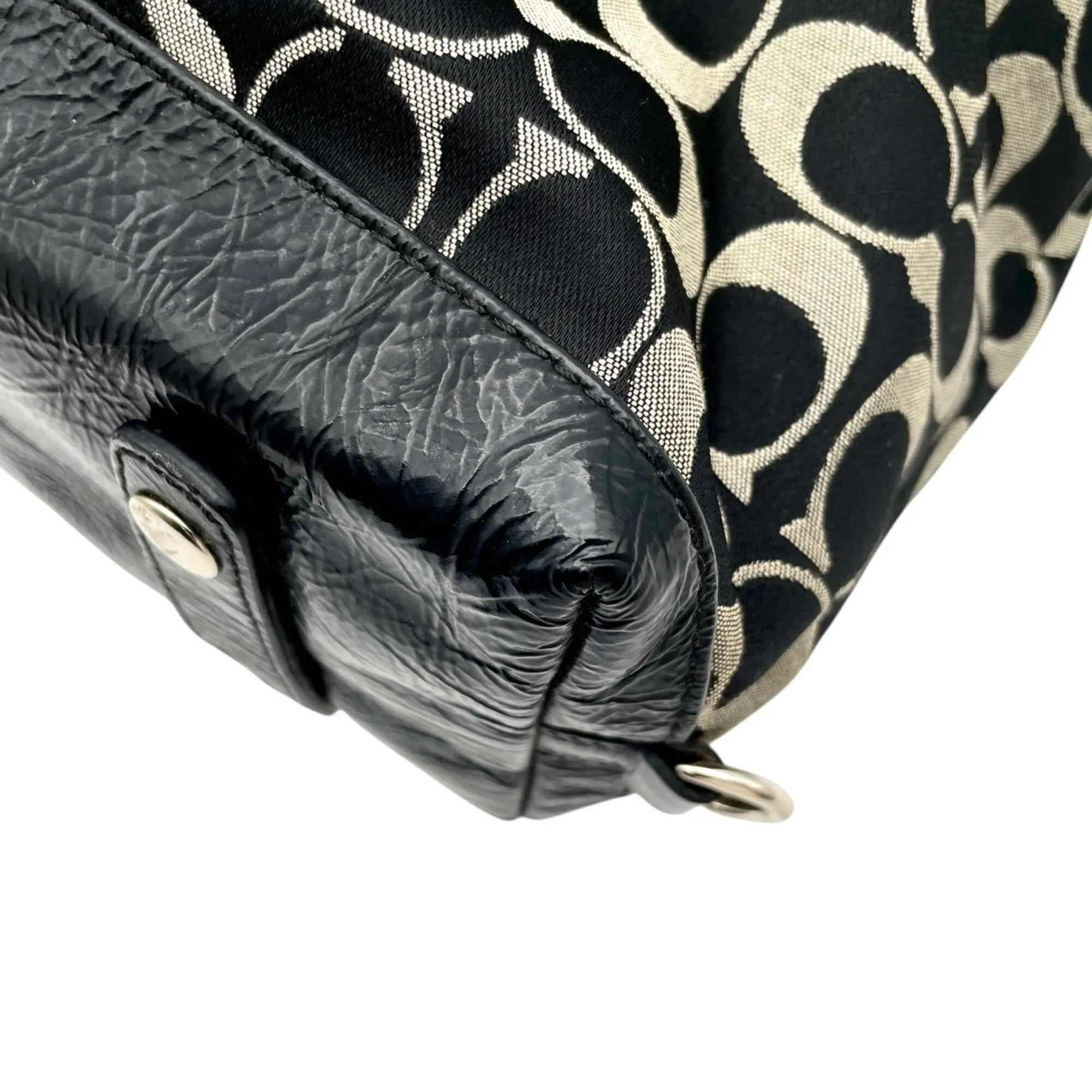 Canvas Patent Leather Handbag Shoulder Bag (Pre-Owned) - Coach - Modalova