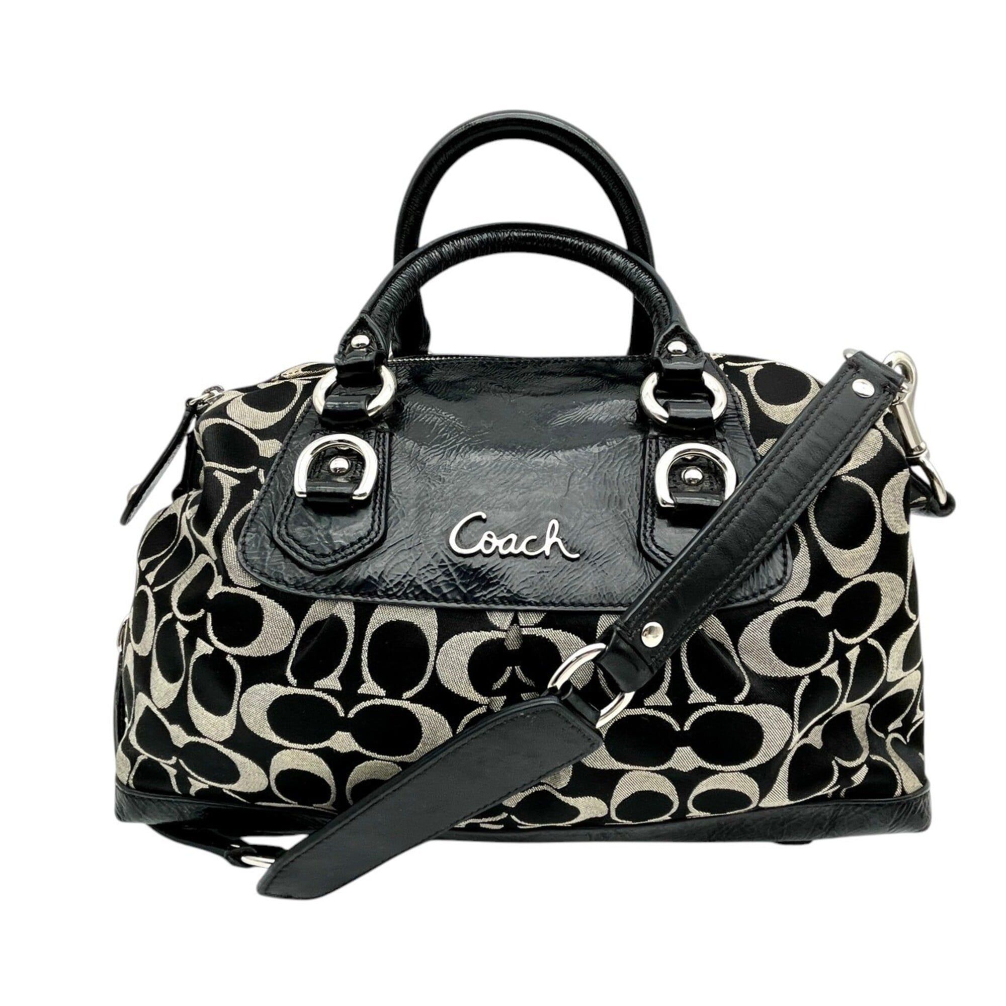 Canvas Patent Leather Handbag Shoulder Bag (Pre-Owned) - Coach - Modalova