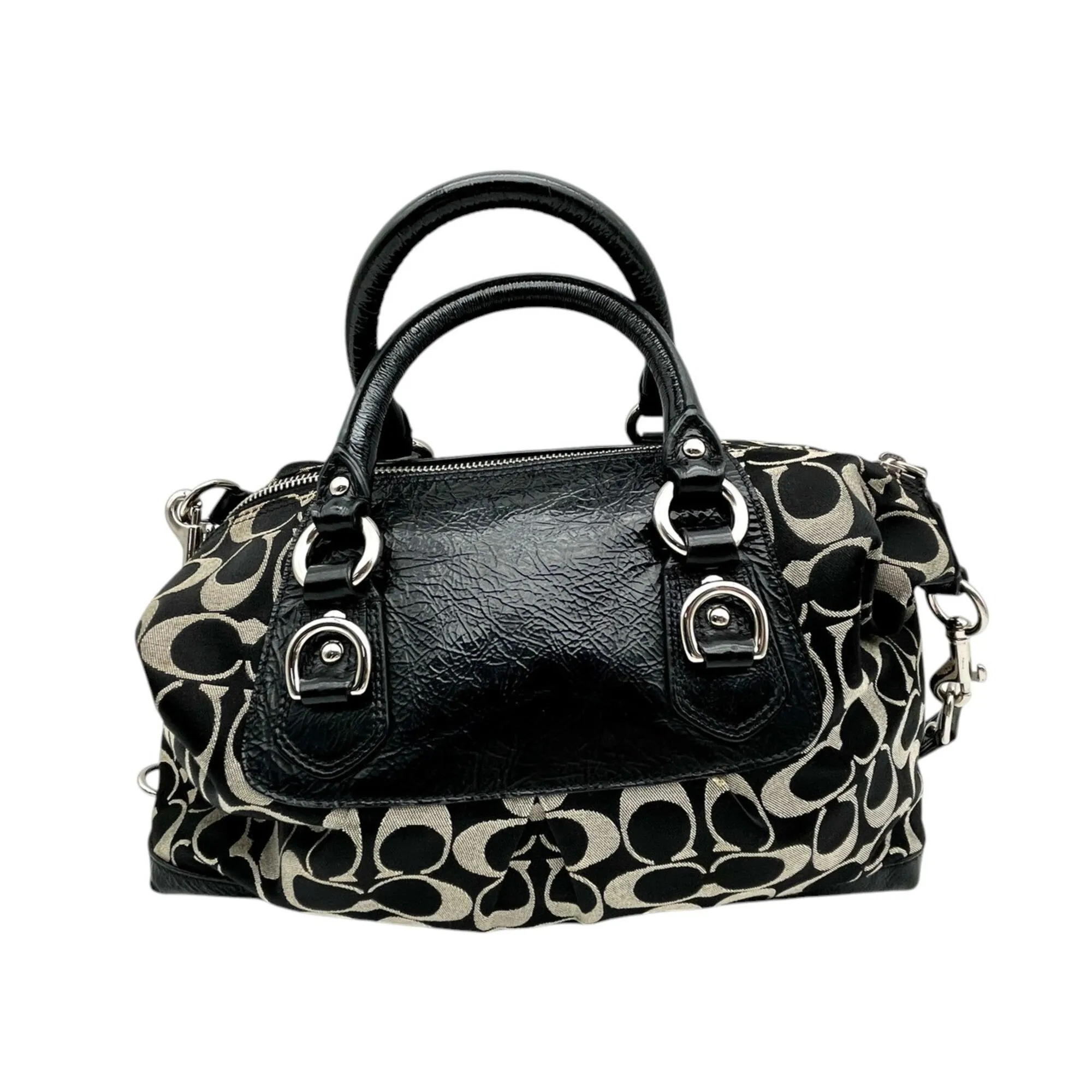 Canvas Patent Leather Handbag Shoulder Bag (Pre-Owned) - Coach - Modalova