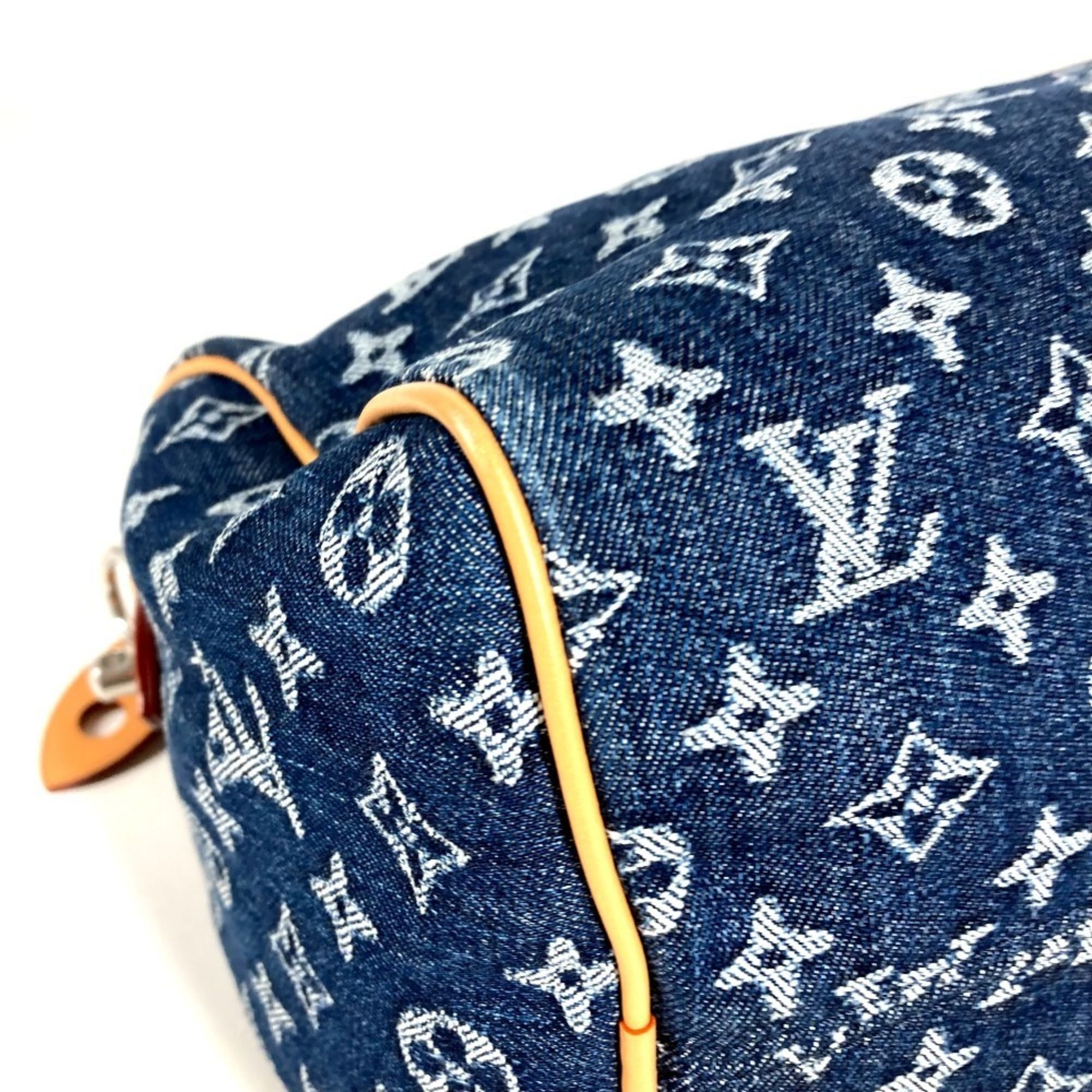 Monogram Denim Boston Bag Handbag Tote Bag (Pre-Owned) - Louis Vuitton - Modalova