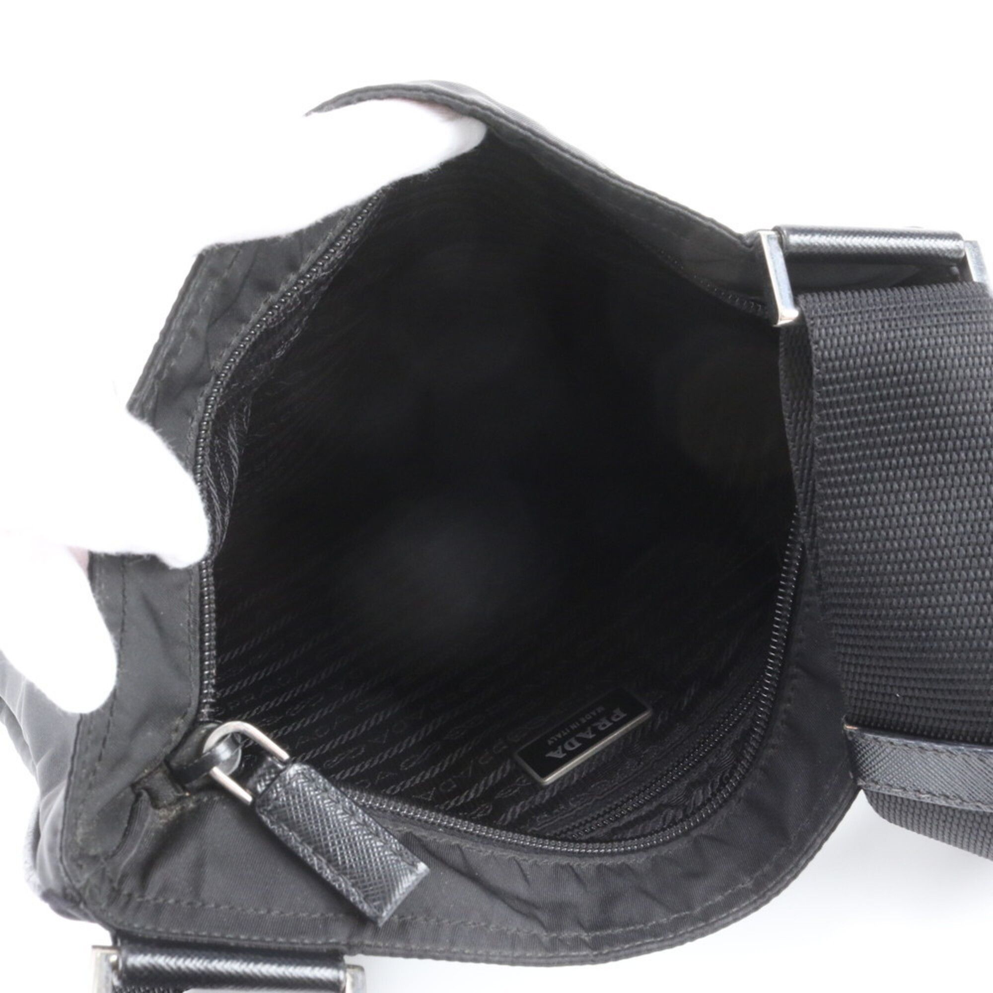 Leather Nylon Messenger Bag Shoulder Bag (Pre-Owned) - Prada - Modalova