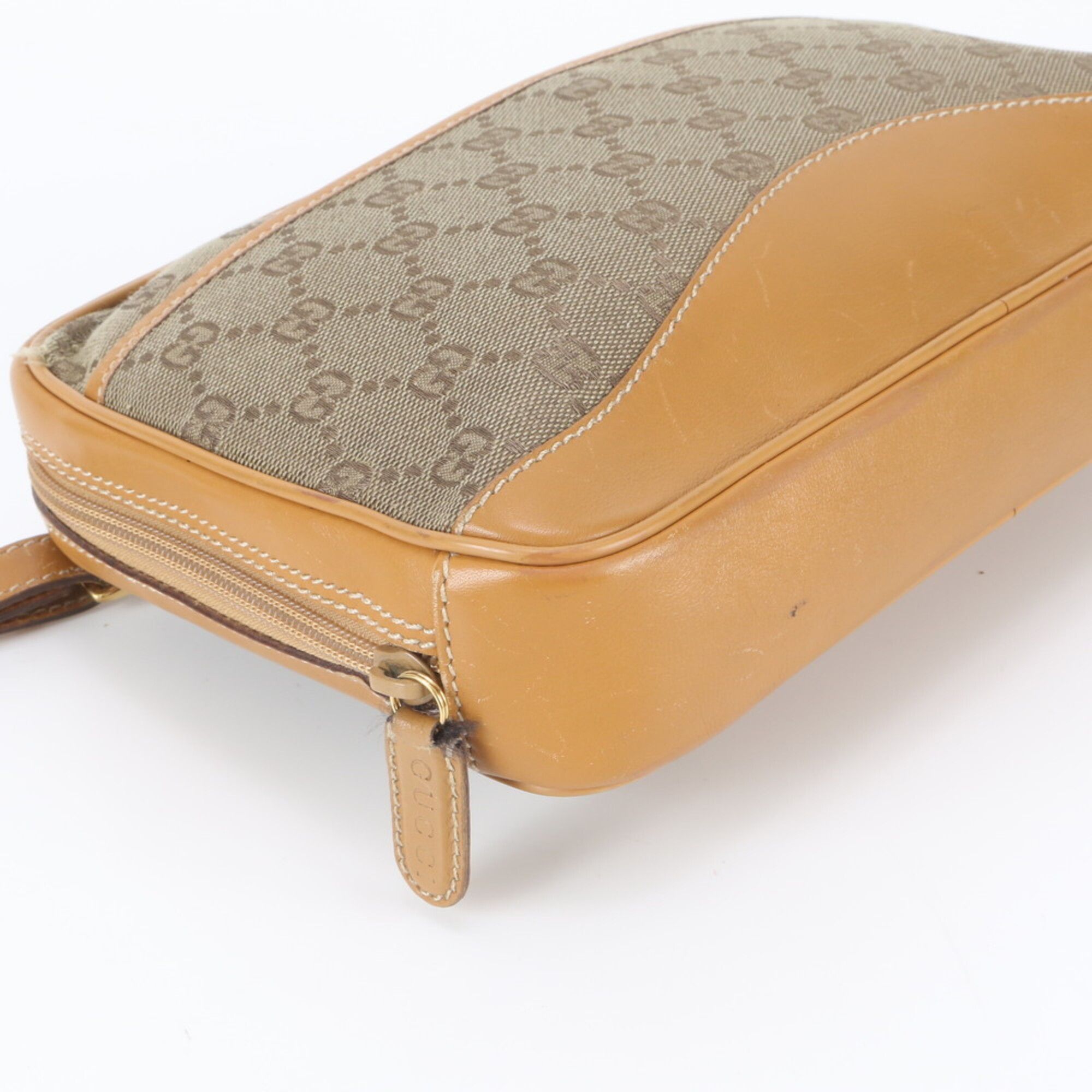 Leather Canvas Clutch Bag Pouch (Pre-Owned) - Gucci - Modalova