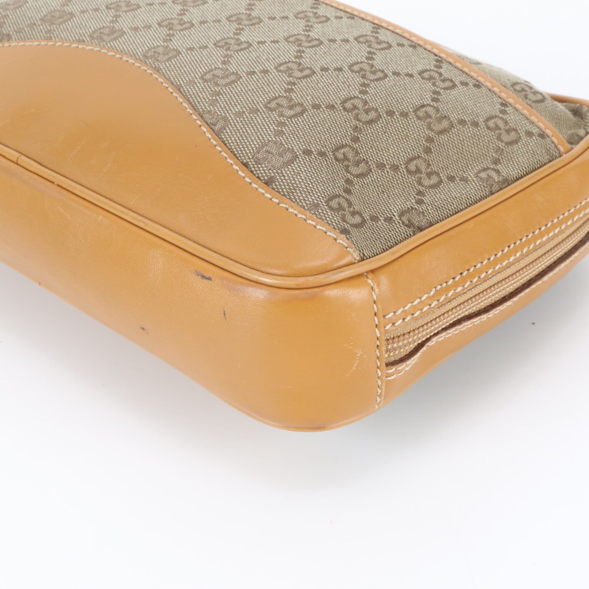Leather Canvas Clutch Bag Pouch (Pre-Owned) - Gucci - Modalova