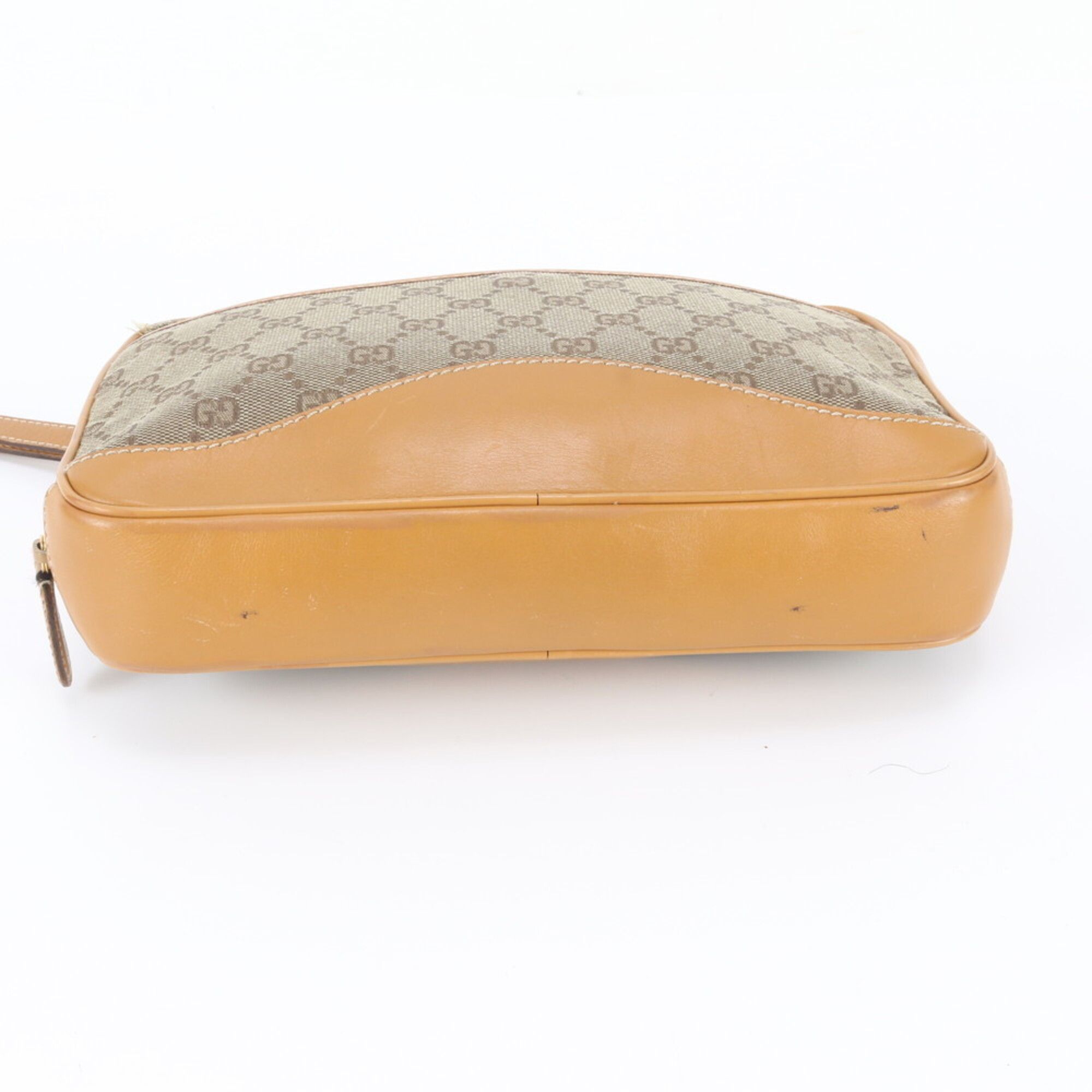 Leather Canvas Clutch Bag Pouch (Pre-Owned) - Gucci - Modalova