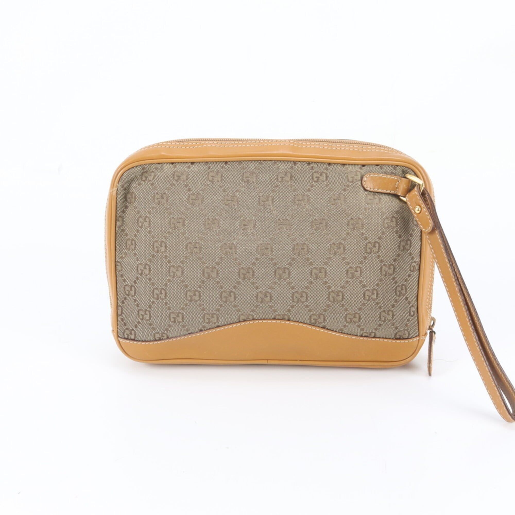 Leather Canvas Clutch Bag Pouch (Pre-Owned) - Gucci - Modalova