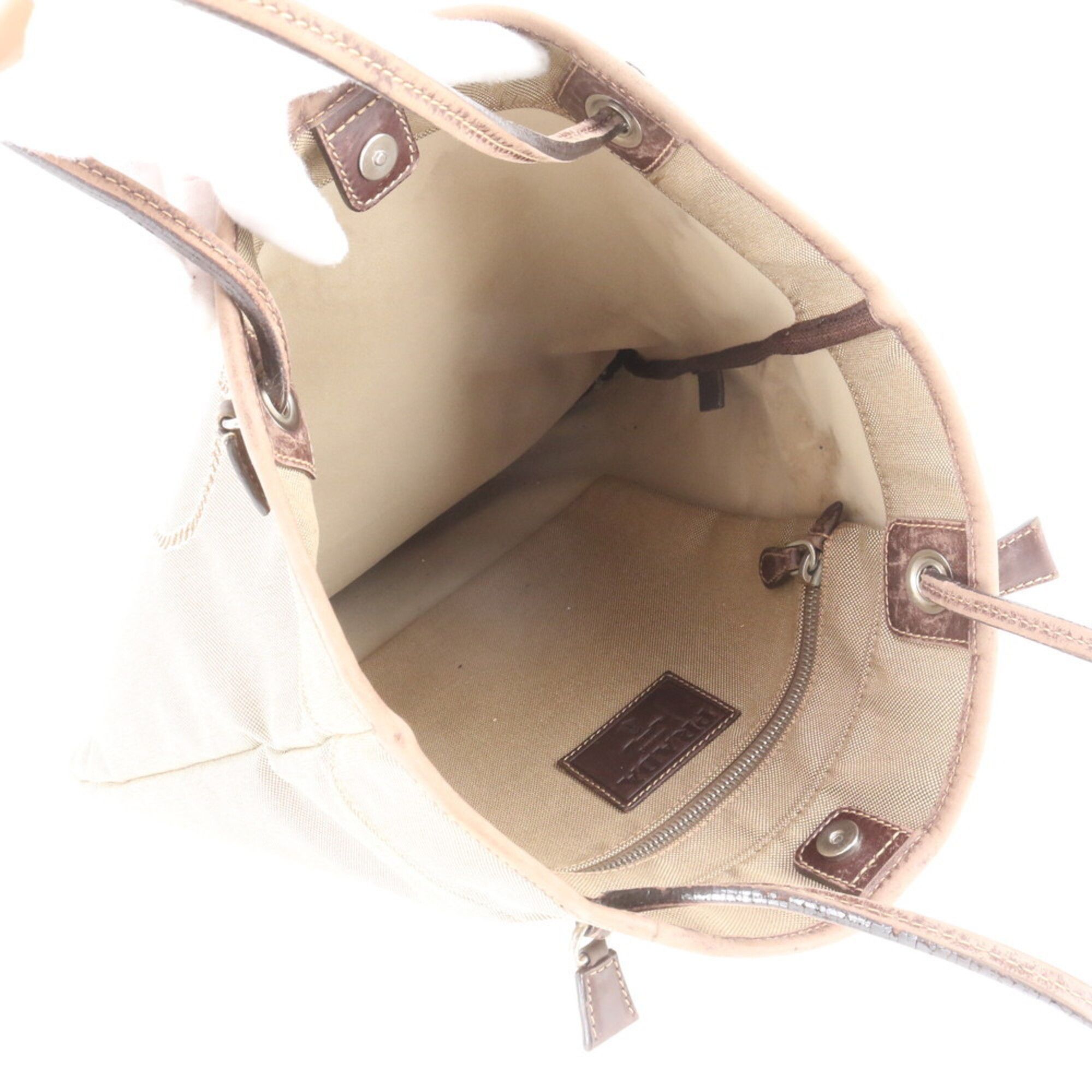 Leather Canvas Handbag Shoulder Bag Tote Bag (Pre-Owned) - Prada - Modalova