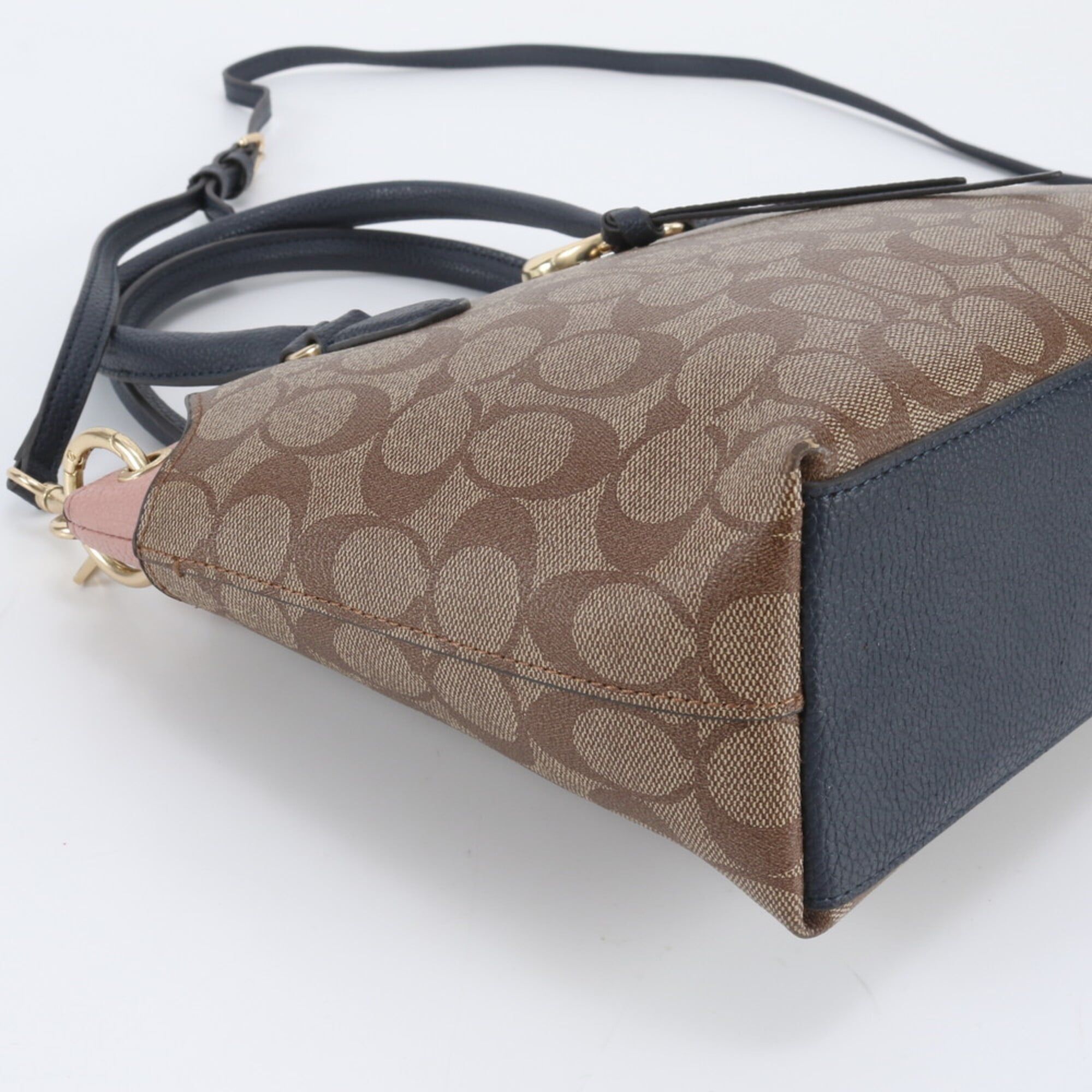 Leather Coated Canvas Handbag Shoulder Bag Tote Bag (Pre-Owned) - Coach - Modalova