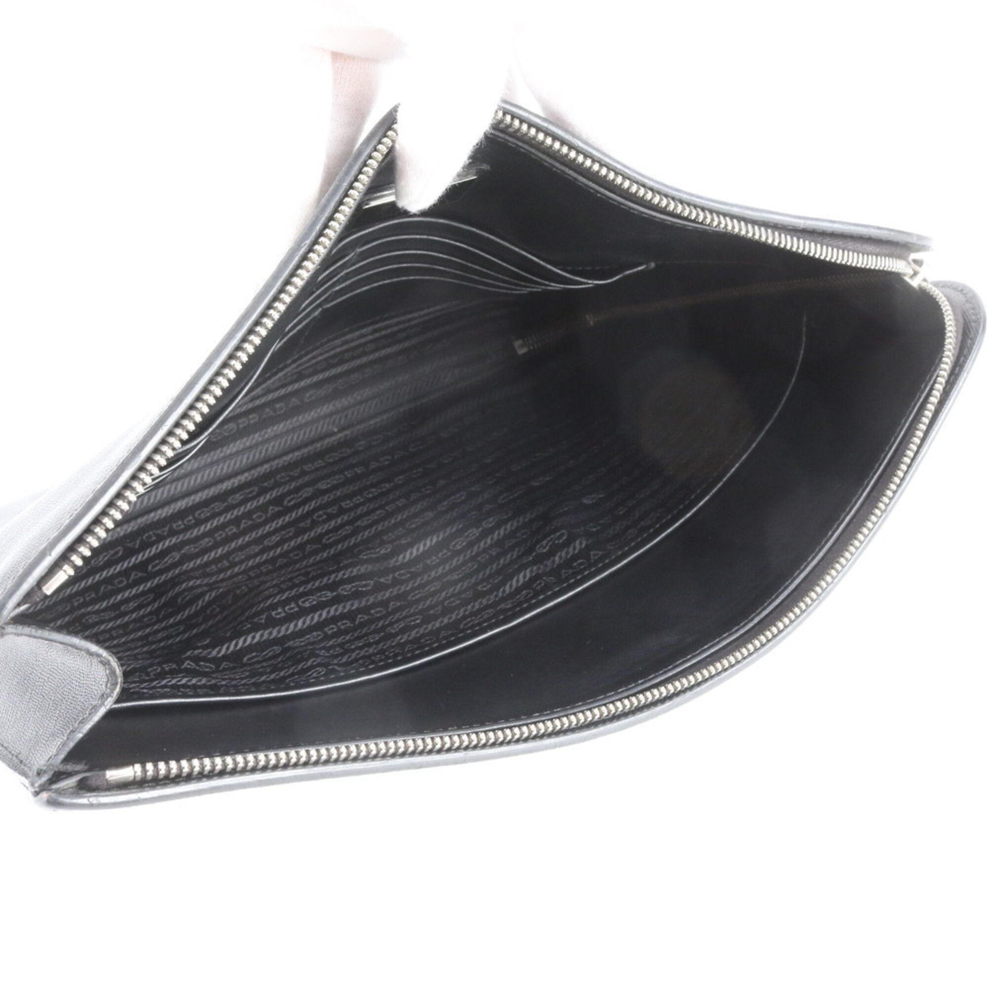 Leather Clutch Bag (Pre-Owned) - Prada - Modalova