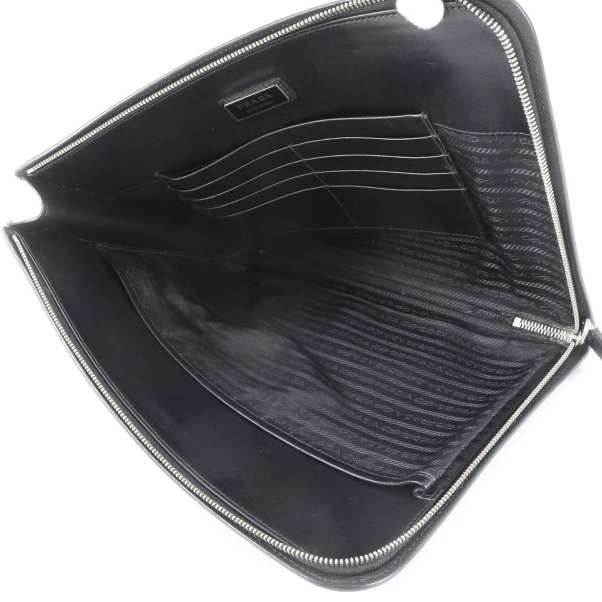 Leather Clutch Bag (Pre-Owned) - Prada - Modalova