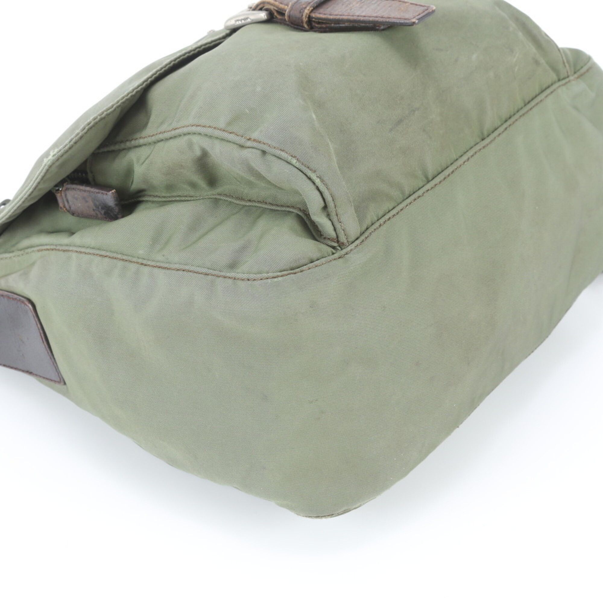 Leather Nylon Messenger Bag Shoulder Bag (Pre-Owned) - Prada - Modalova