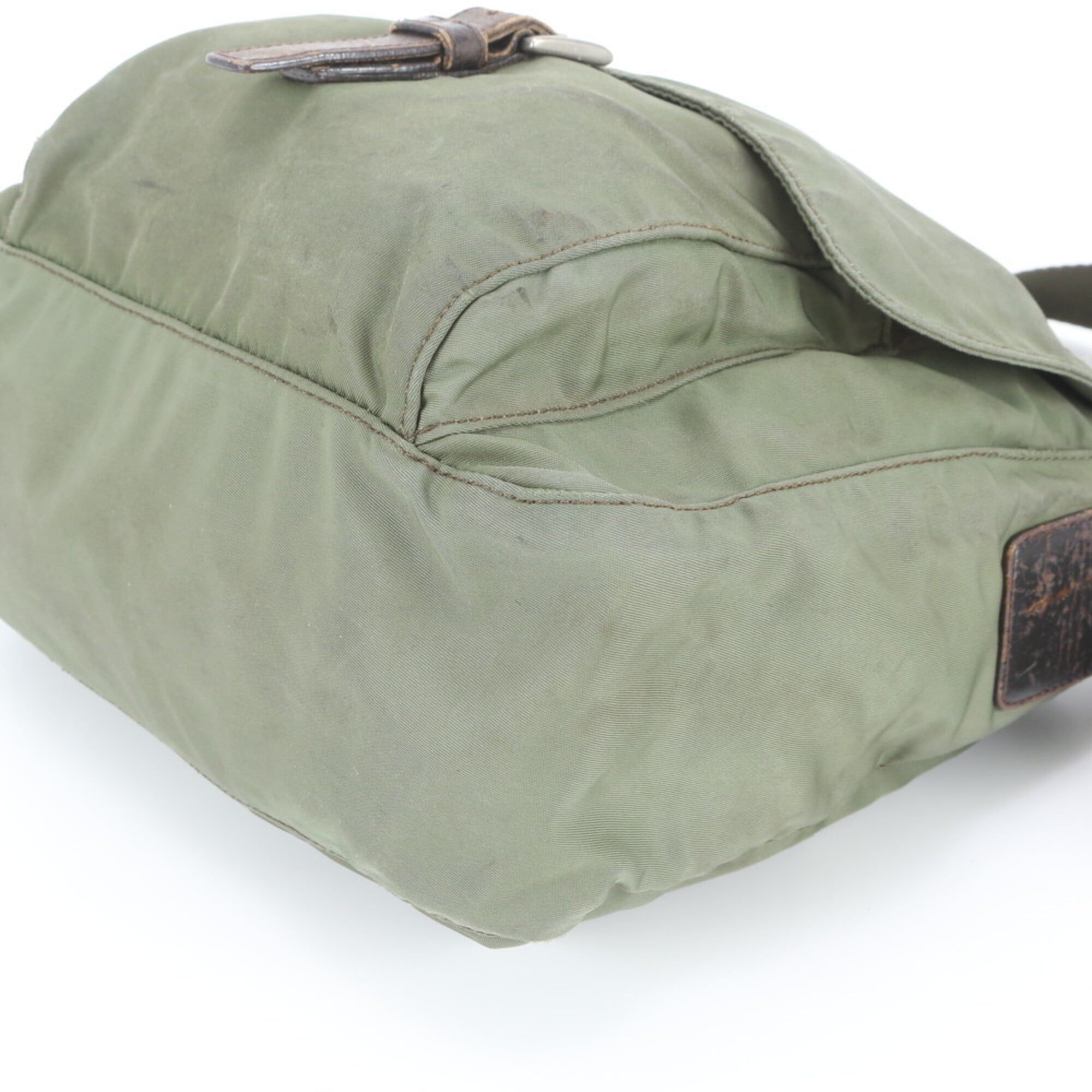 Leather Nylon Messenger Bag Shoulder Bag (Pre-Owned) - Prada - Modalova