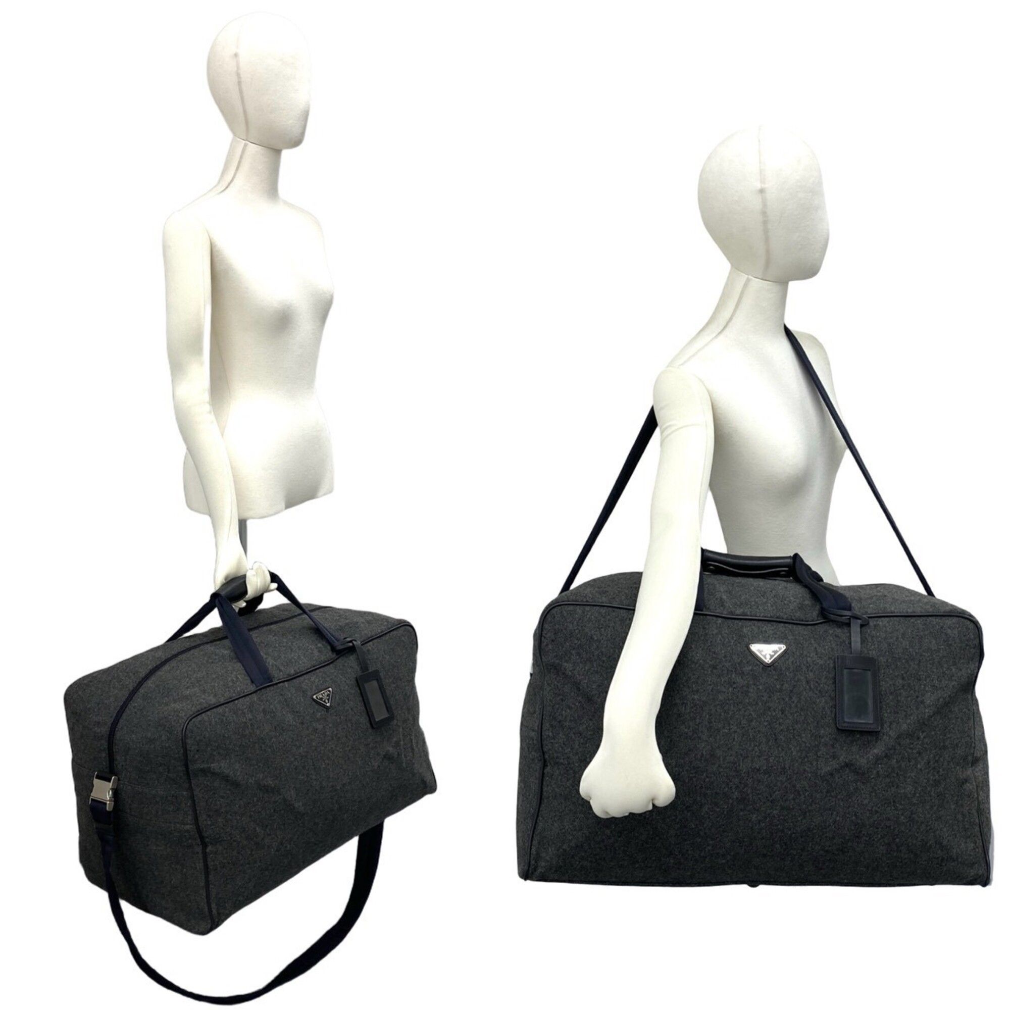 Wool Nylon Boston Bag Shoulder Bag (Pre-Owned) - Prada - Modalova
