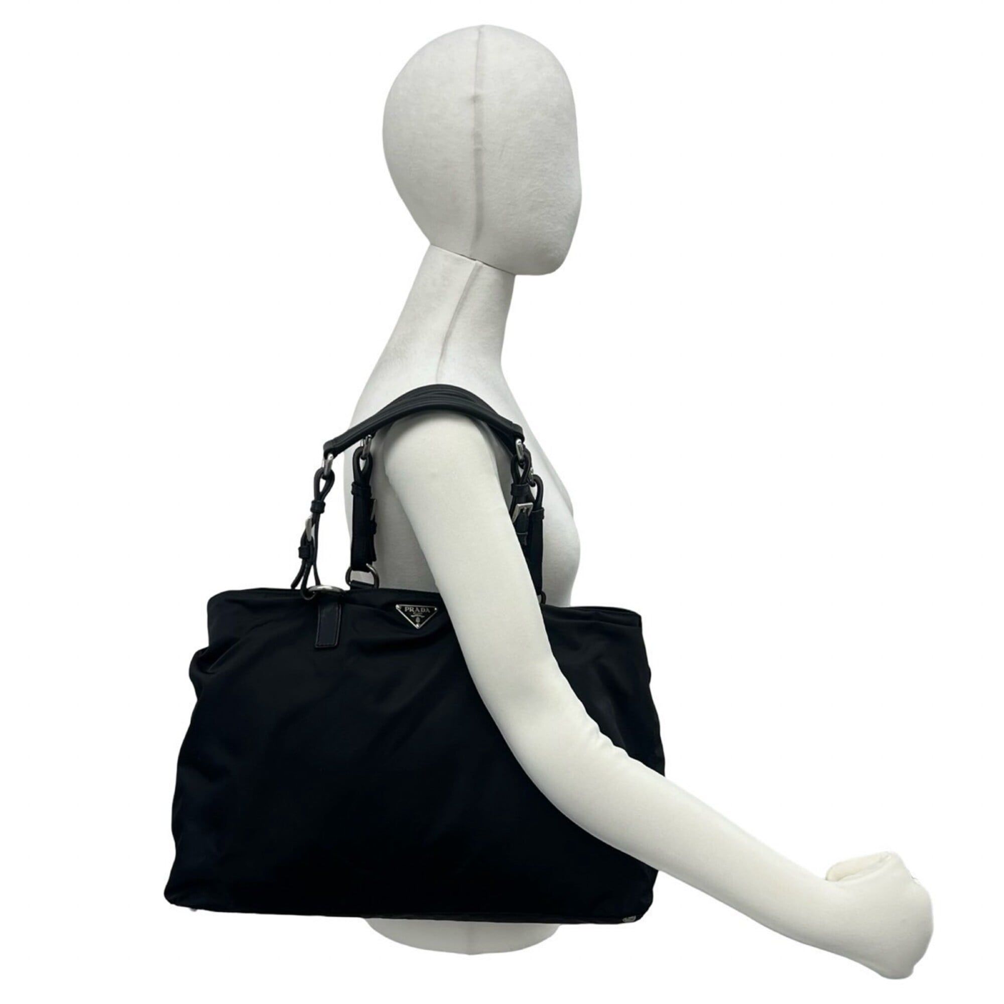 Nylon Leather Shoulder Bag Tote Bag (Pre-Owned) - Prada - Modalova