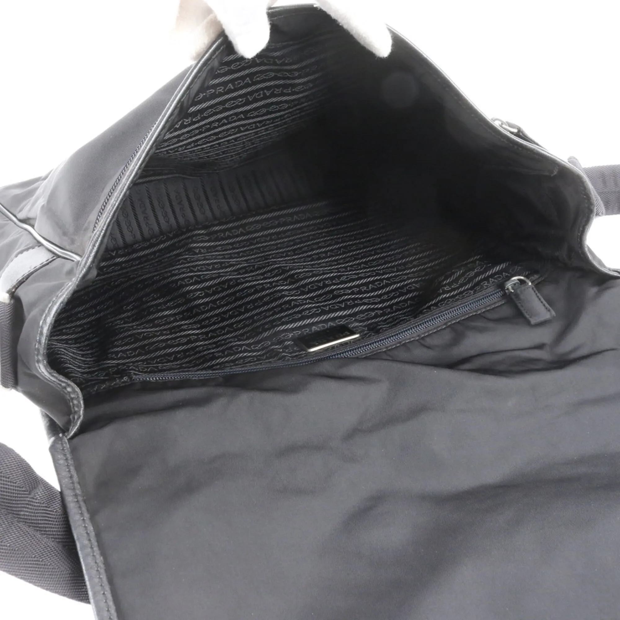 Leather Nylon Messenger Bag Shoulder Bag (Pre-Owned) - Prada - Modalova