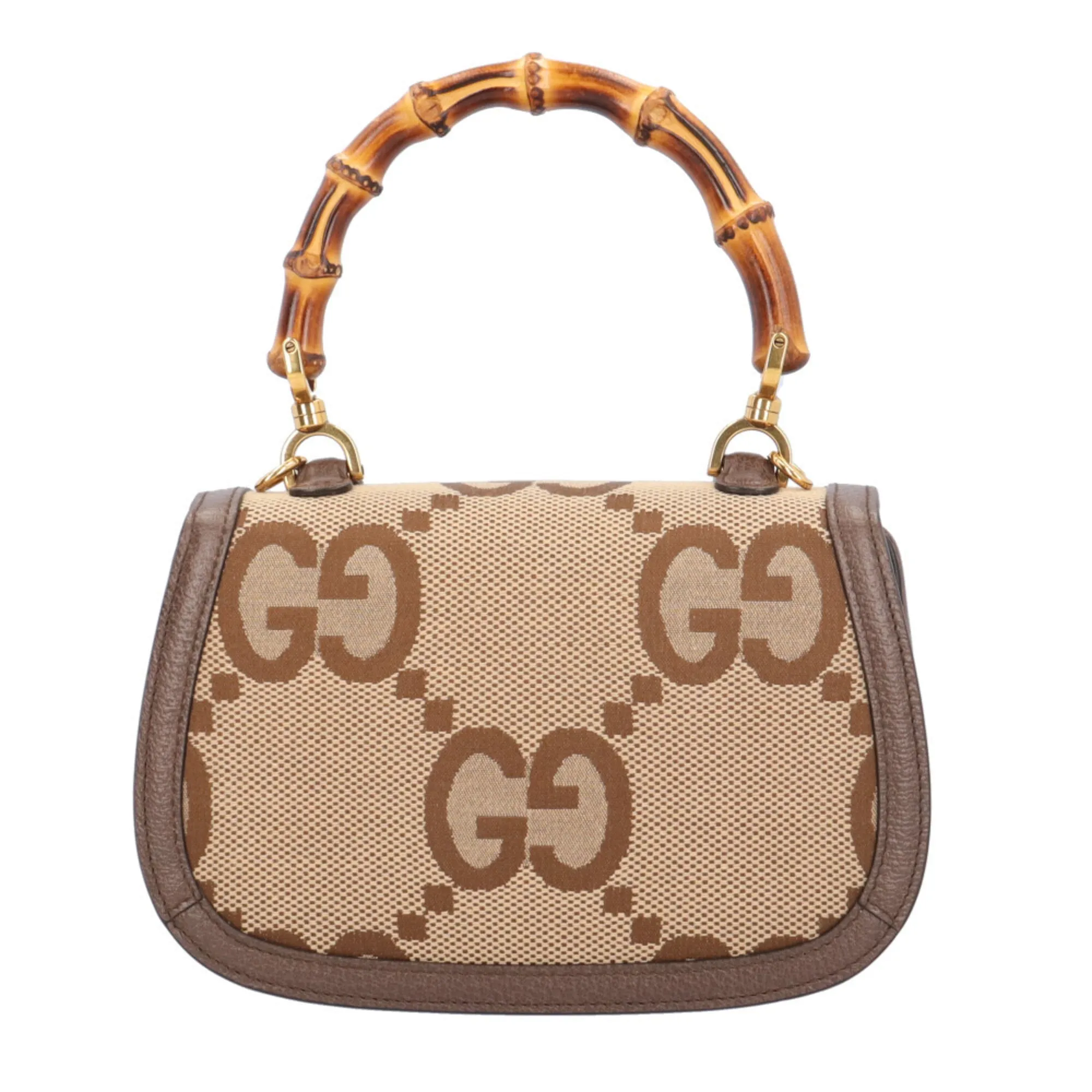 Leather Gg Canvas Handbag Shoulder Bag (Pre-Owned) - Gucci - Modalova