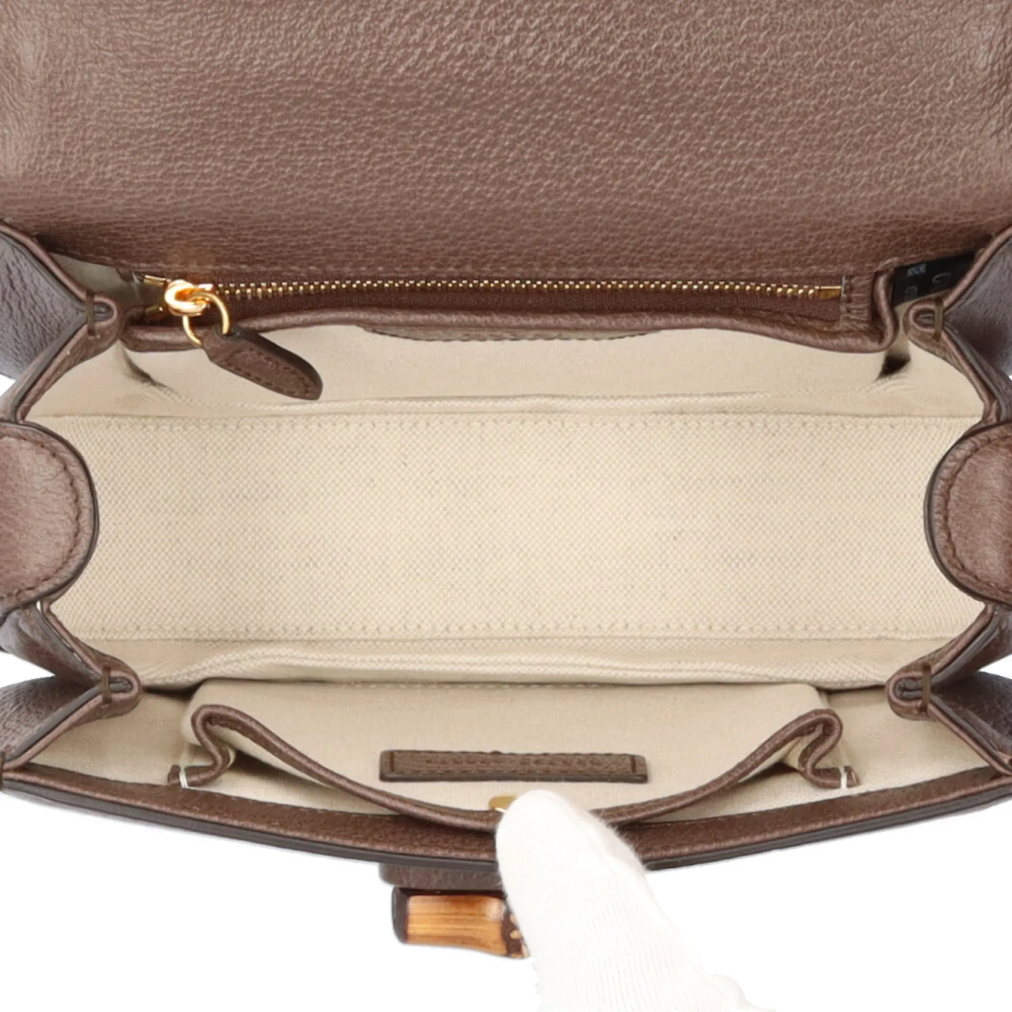 Leather Gg Canvas Handbag Shoulder Bag (Pre-Owned) - Gucci - Modalova