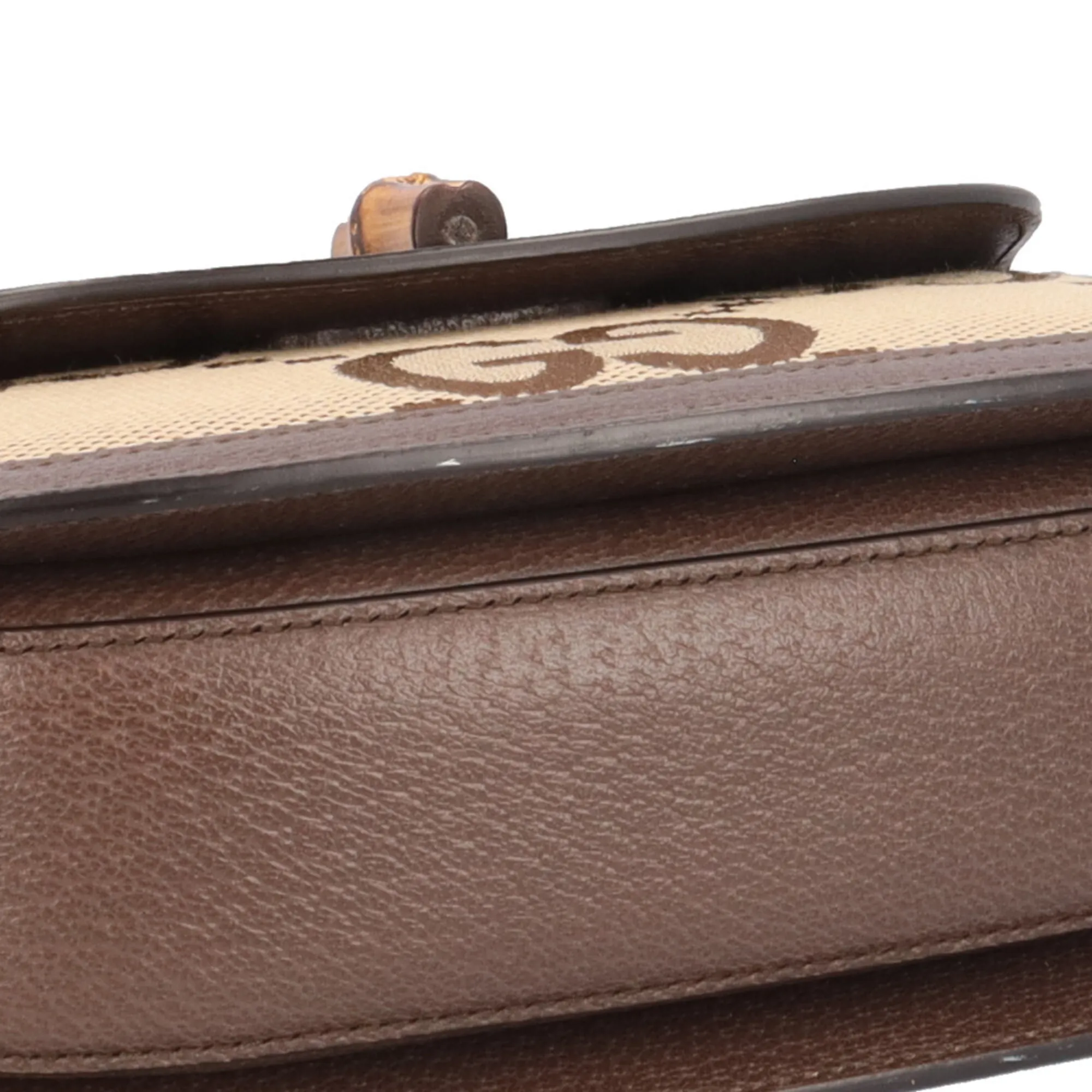 Leather Gg Canvas Handbag Shoulder Bag (Pre-Owned) - Gucci - Modalova