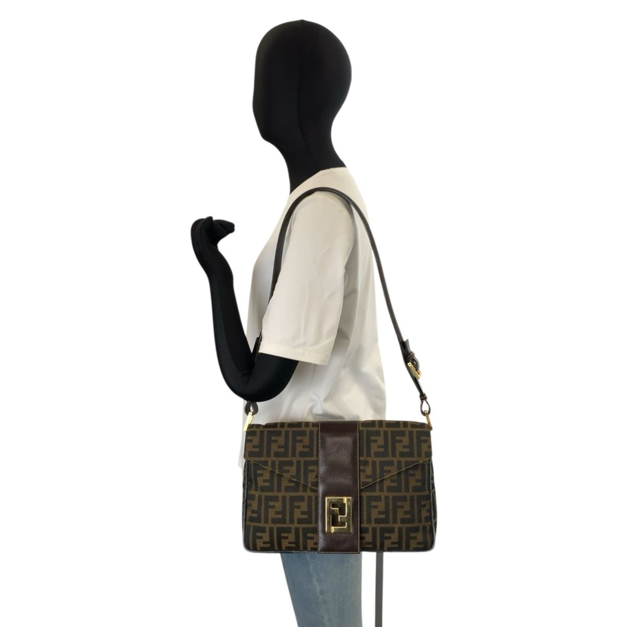 Canvas Leather Shoulder Bag (Pre-Owned) - Fendi - Modalova