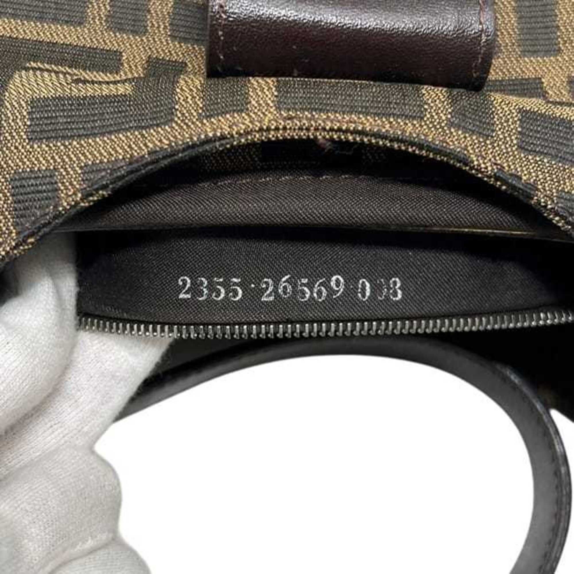 Zucca Canvas Leather Shoulder Bag (Pre-Owned) - Fendi - Modalova