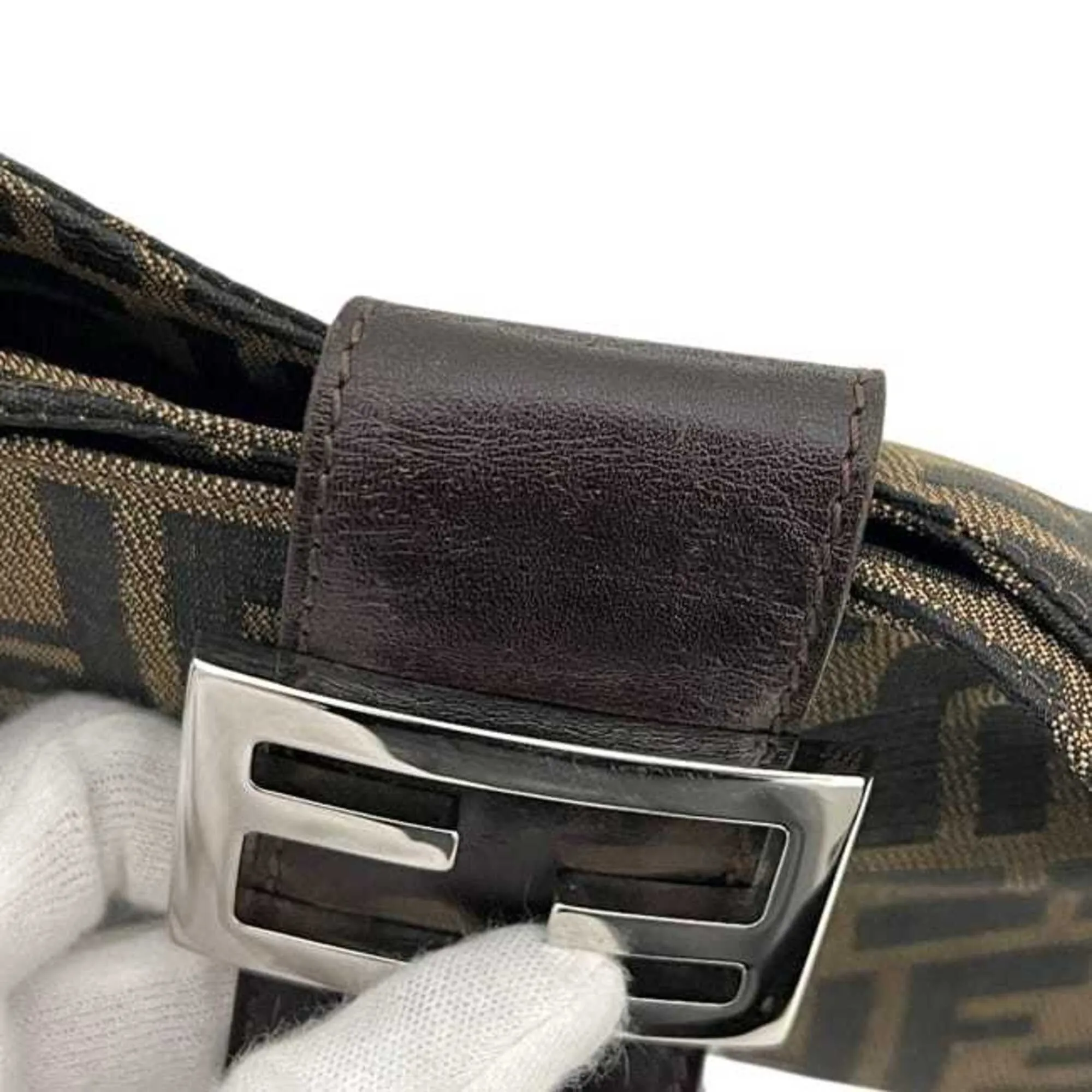 Zucca Canvas Leather Shoulder Bag (Pre-Owned) - Fendi - Modalova
