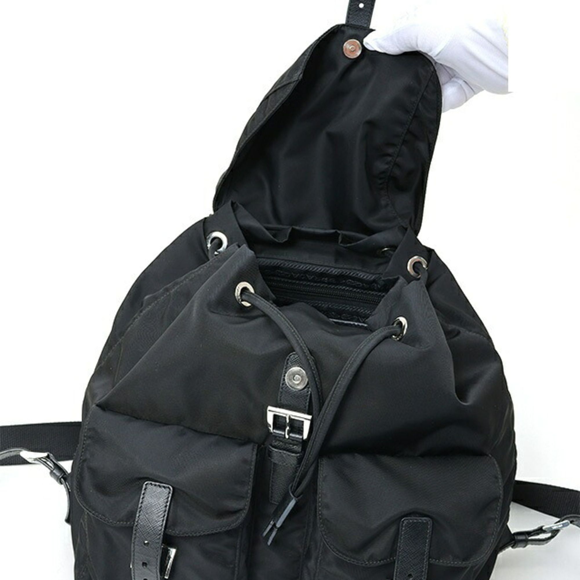 Leather Fabric Backpack (Pre-Owned) - Prada - Modalova