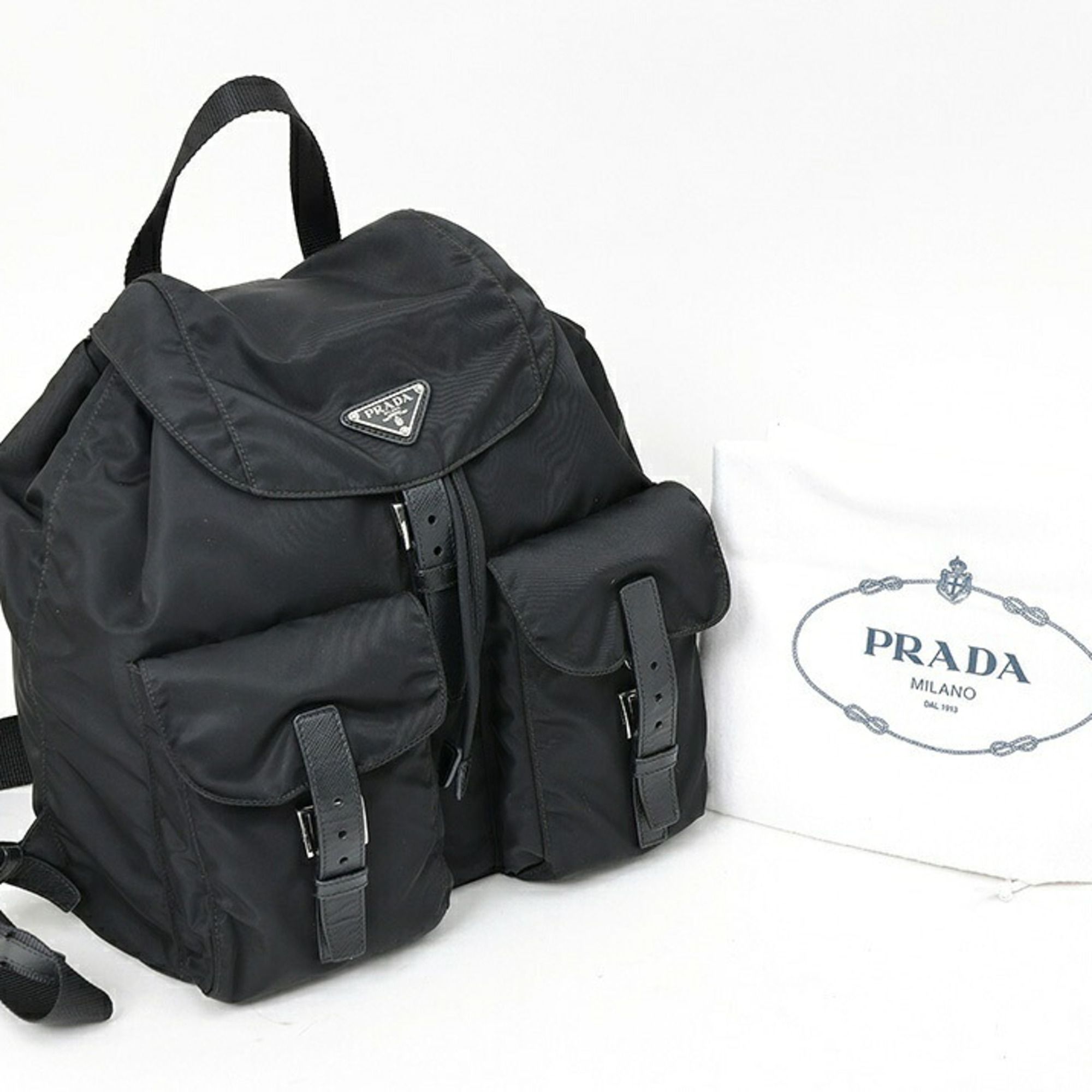Leather Fabric Backpack (Pre-Owned) - Prada - Modalova