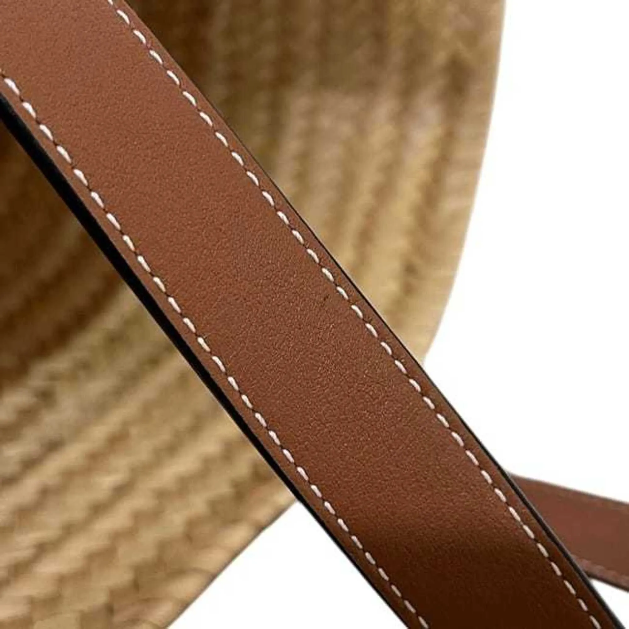 Raffia Leather Basket Tote Bag (Pre-Owned) - Loewe - Modalova