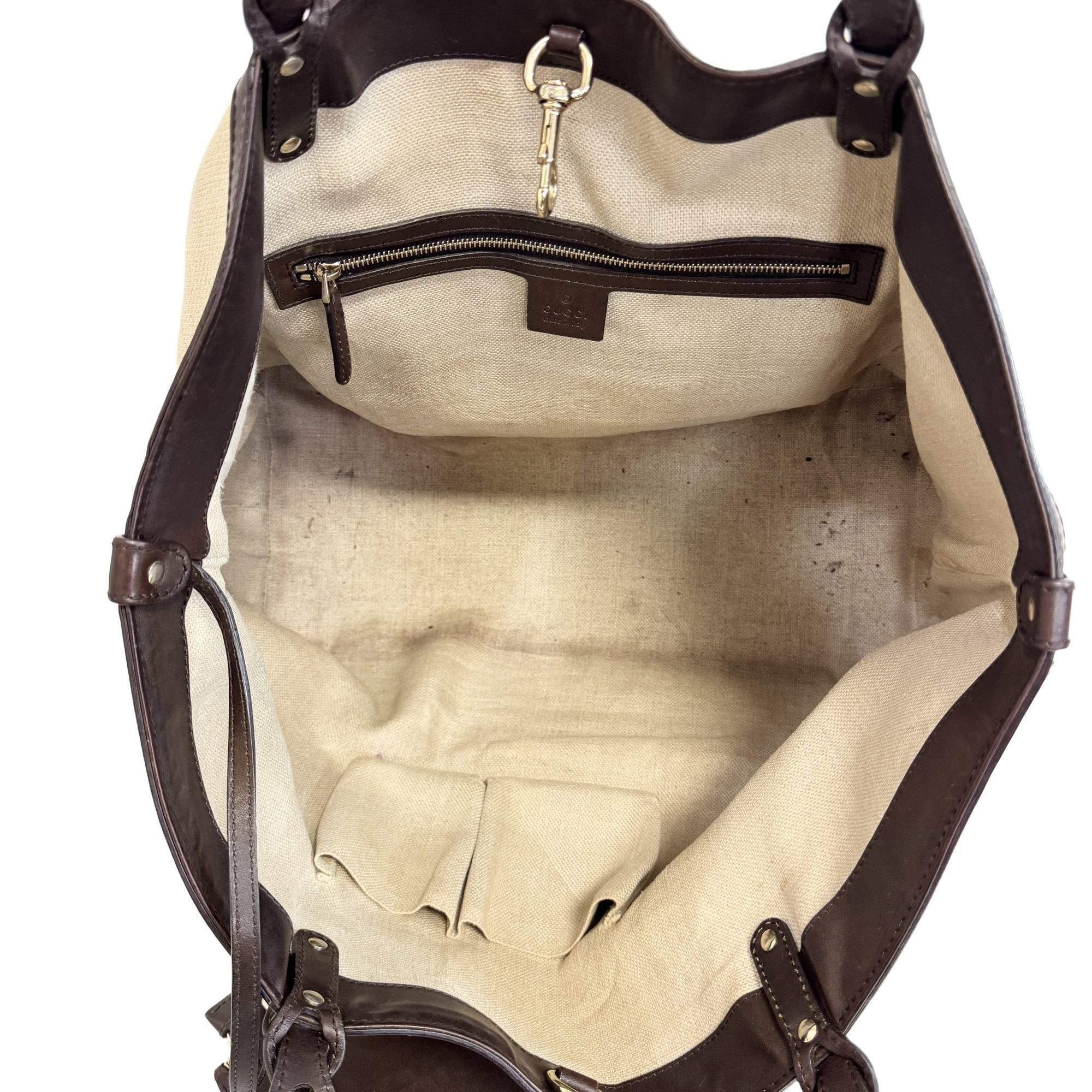 Canvas Leather Tote Bag (Pre-Owned) - Gucci - Modalova
