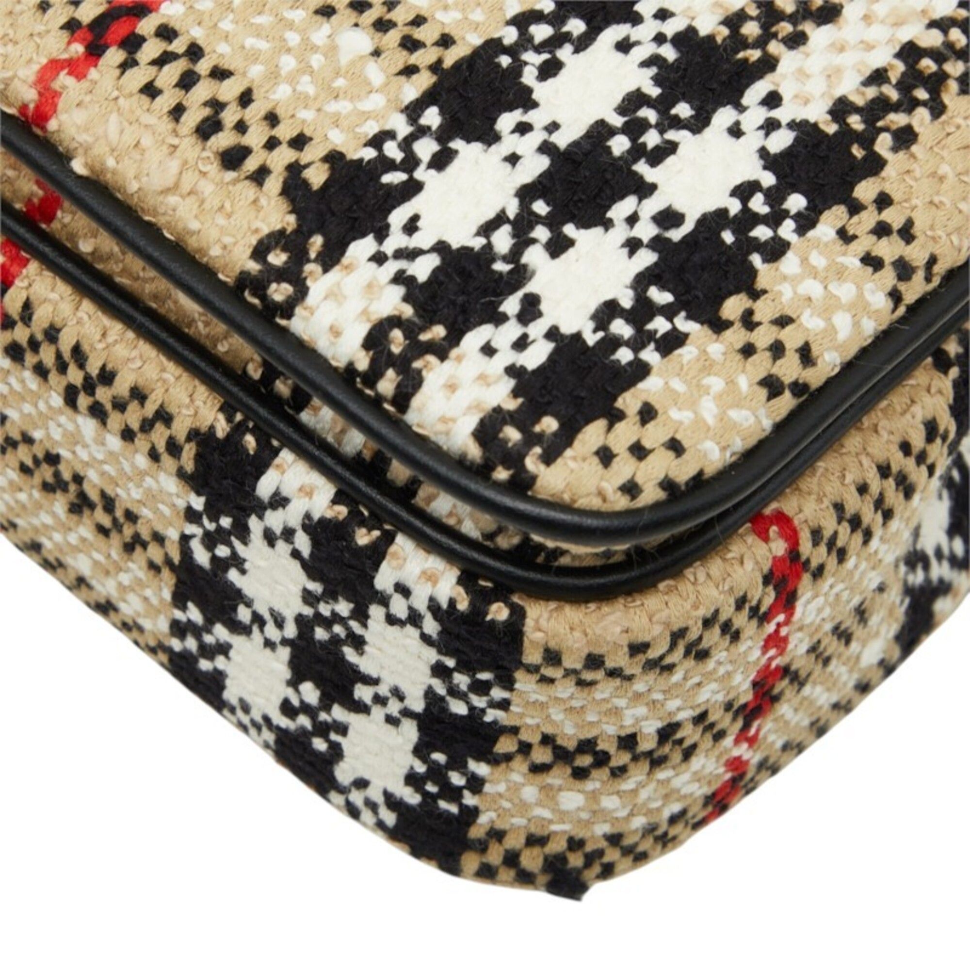 Tweed Leather Shoulder Bag (Pre-Owned) - Burberry - Modalova