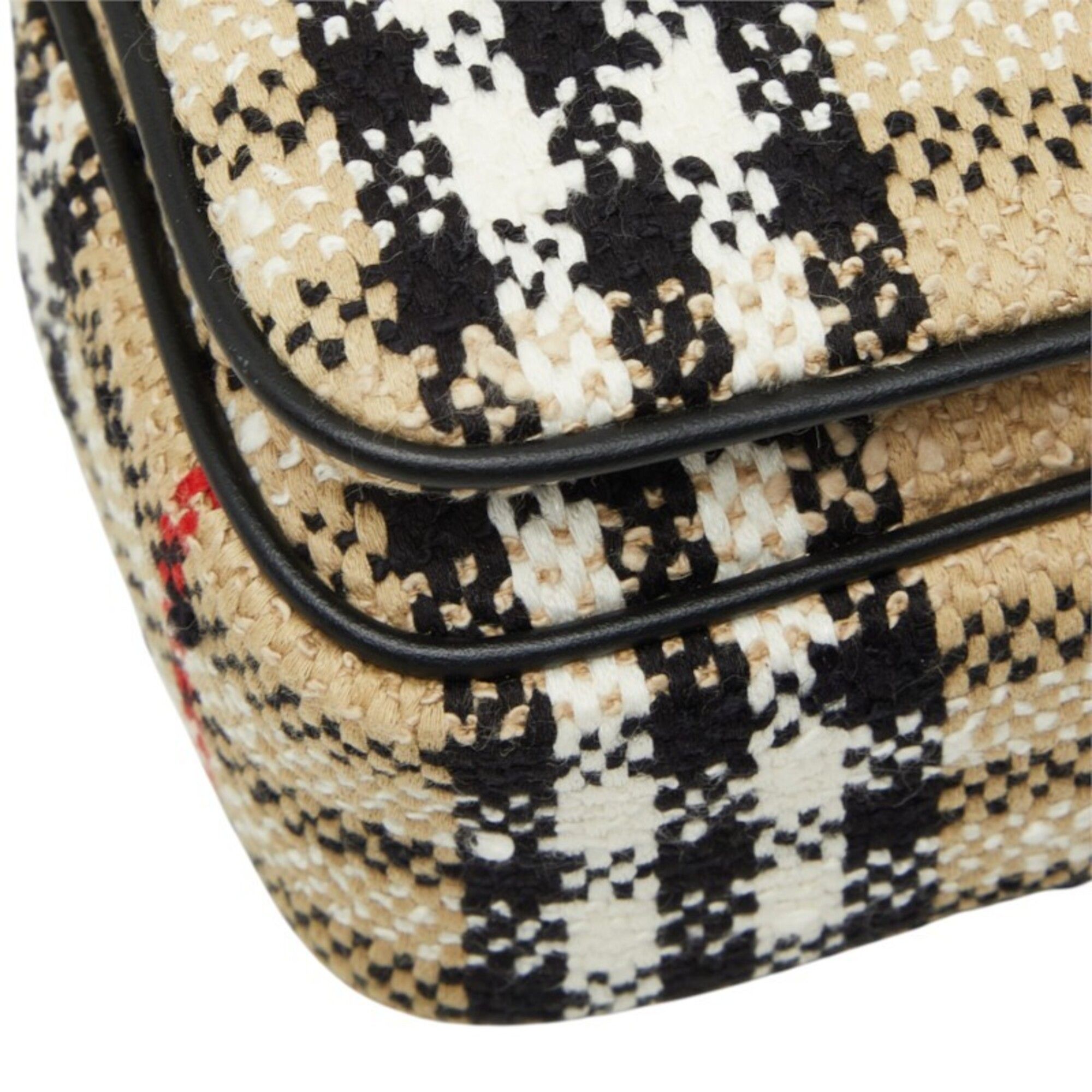 Tweed Leather Shoulder Bag (Pre-Owned) - Burberry - Modalova
