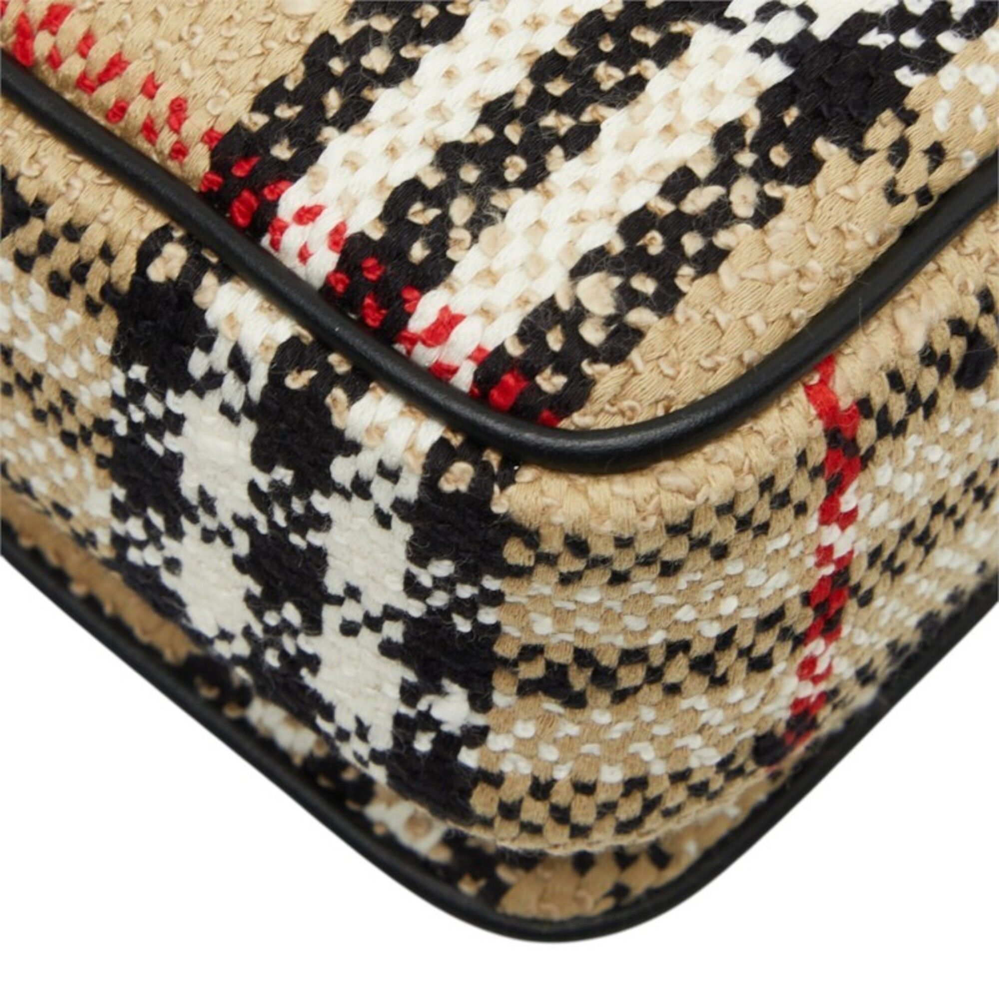 Tweed Leather Shoulder Bag (Pre-Owned) - Burberry - Modalova