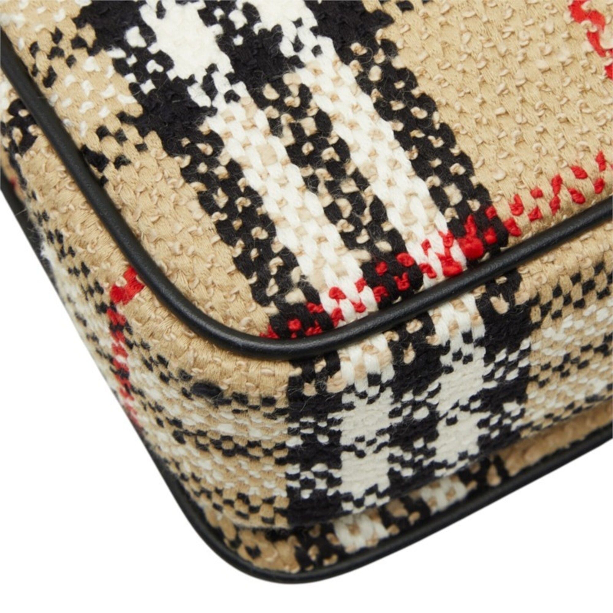 Tweed Leather Shoulder Bag (Pre-Owned) - Burberry - Modalova