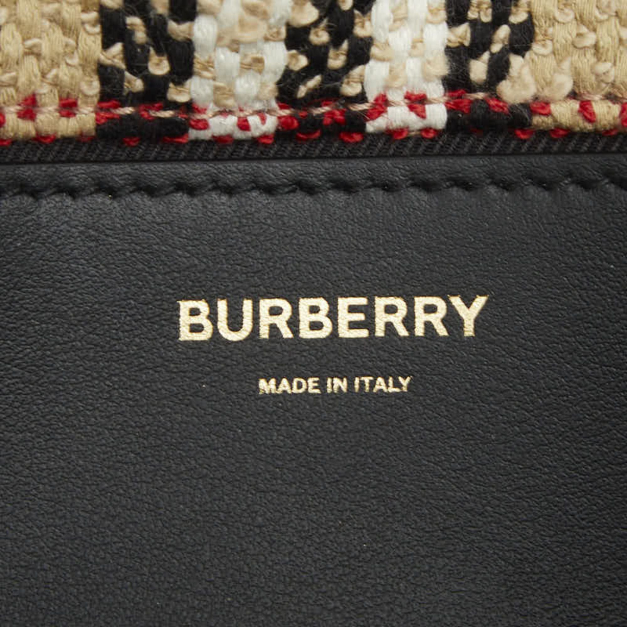 Tweed Leather Shoulder Bag (Pre-Owned) - Burberry - Modalova
