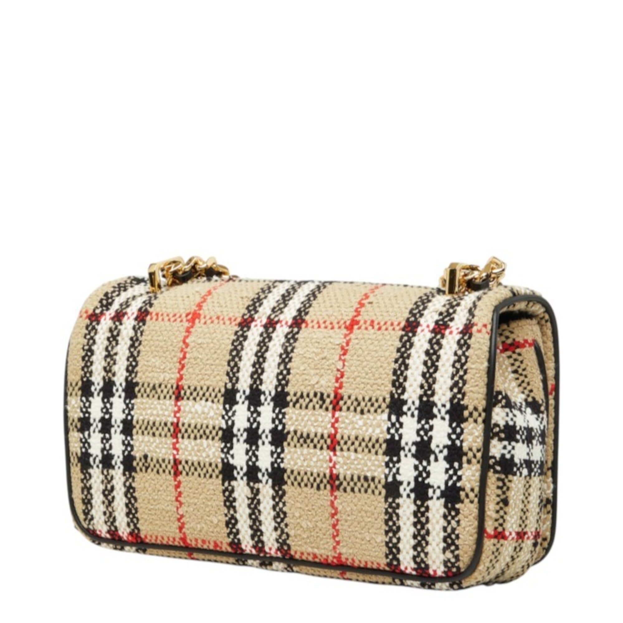 Tweed Leather Shoulder Bag (Pre-Owned) - Burberry - Modalova