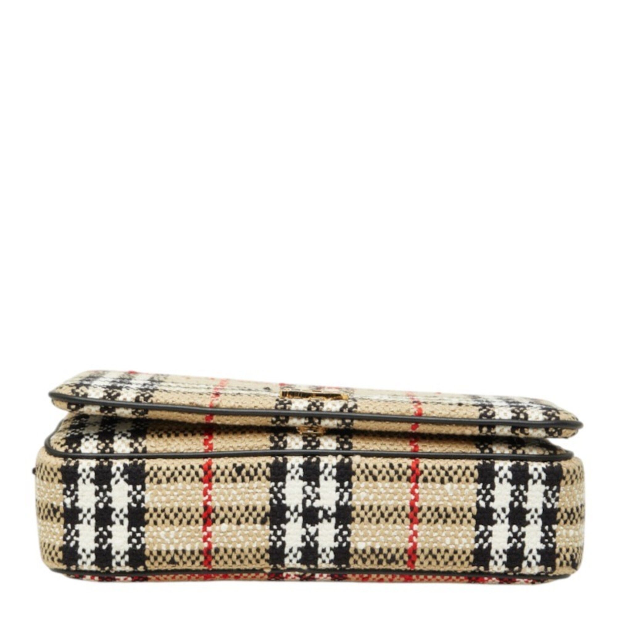 Tweed Leather Shoulder Bag (Pre-Owned) - Burberry - Modalova