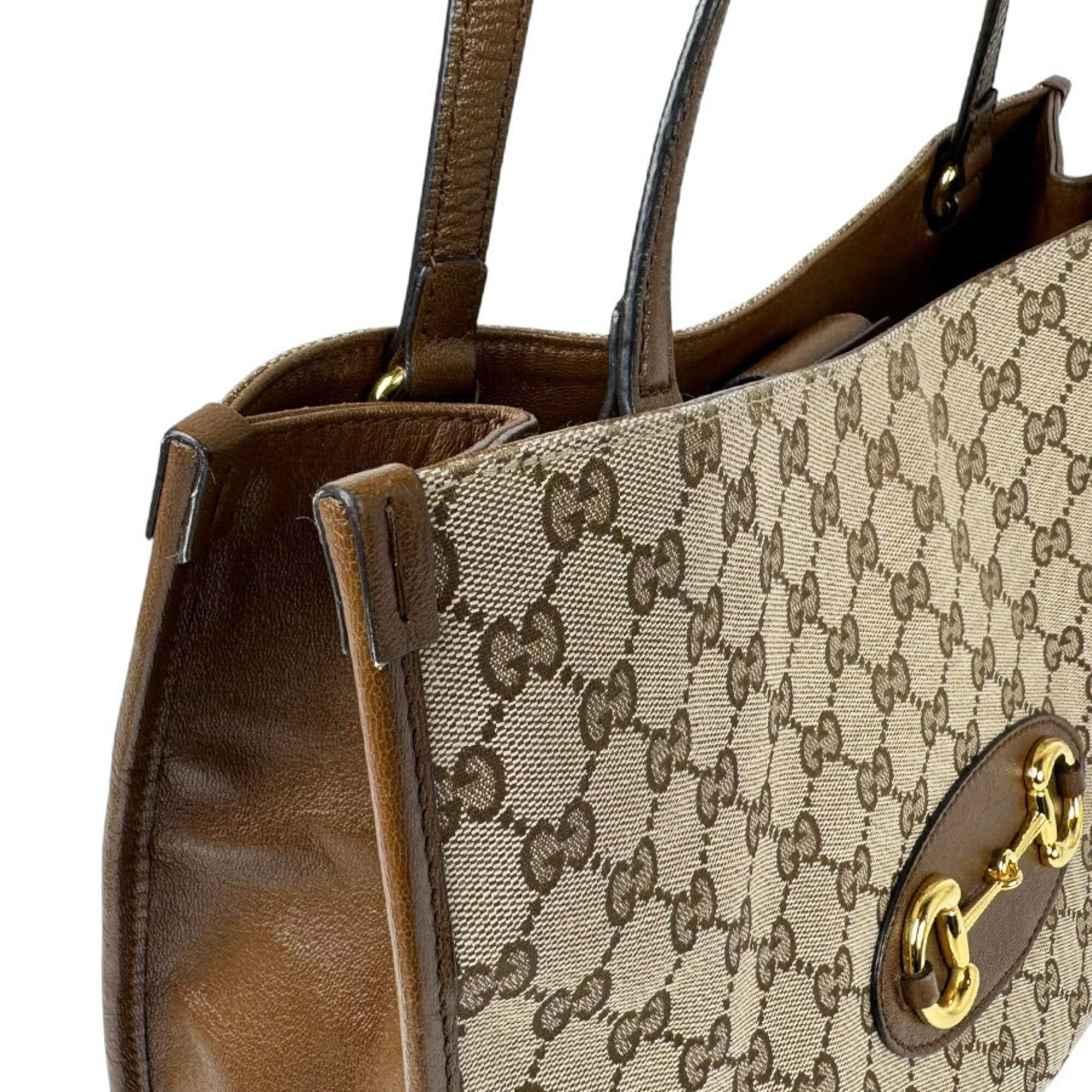 Gg Canvas Leather Handbag (Pre-Owned) - Gucci - Modalova