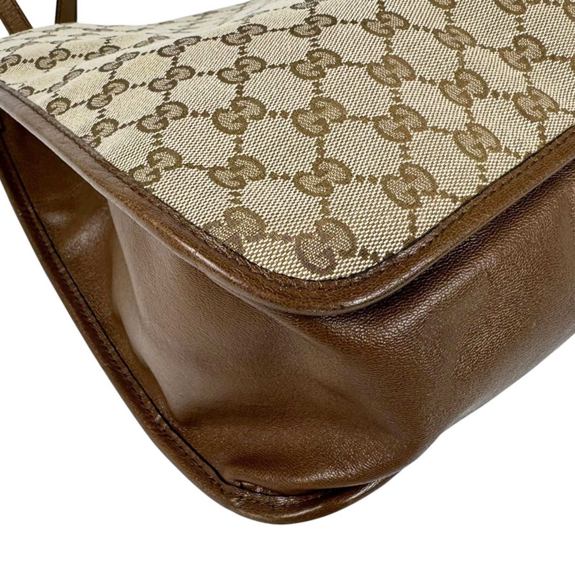 Gg Canvas Leather Handbag (Pre-Owned) - Gucci - Modalova