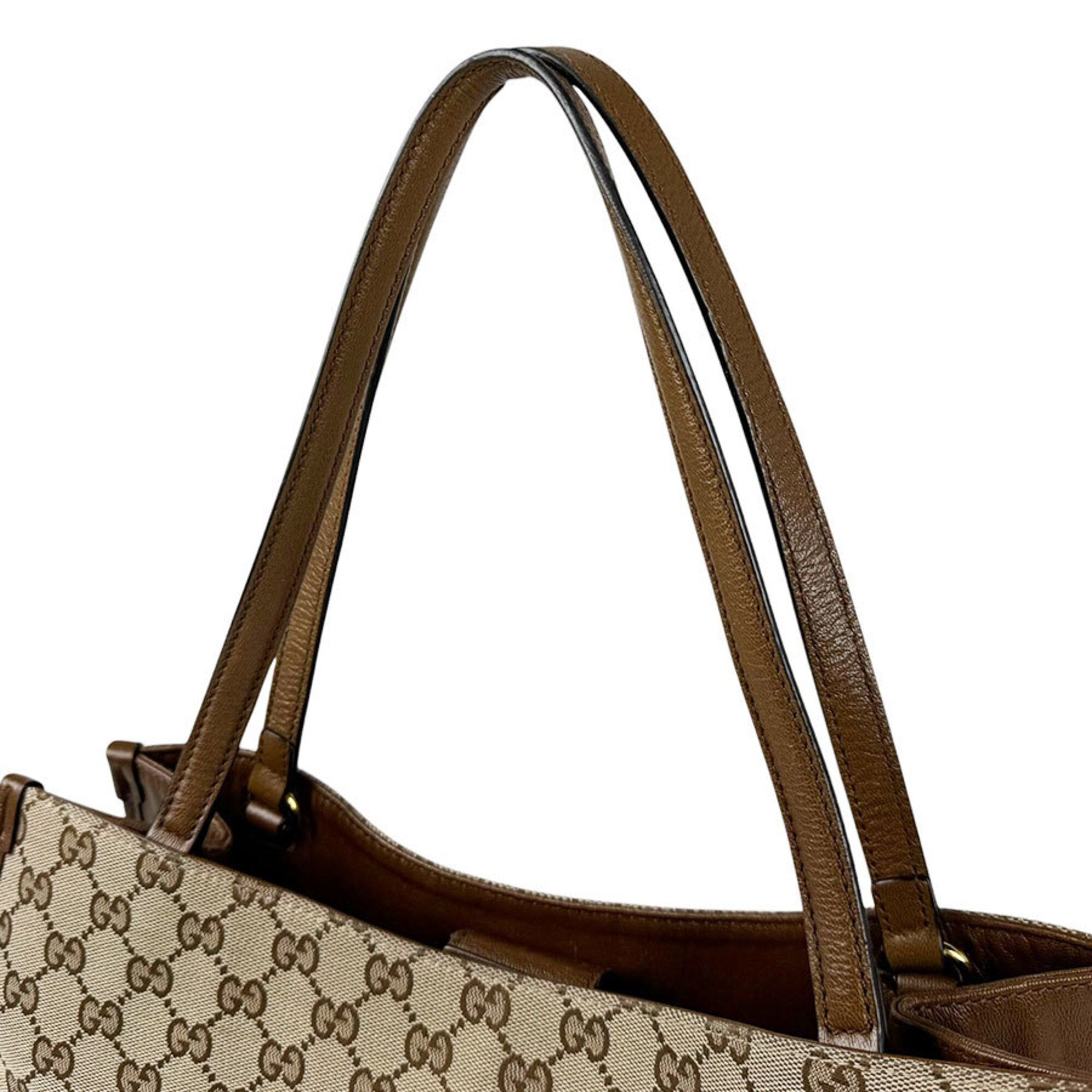Gg Canvas Leather Handbag (Pre-Owned) - Gucci - Modalova