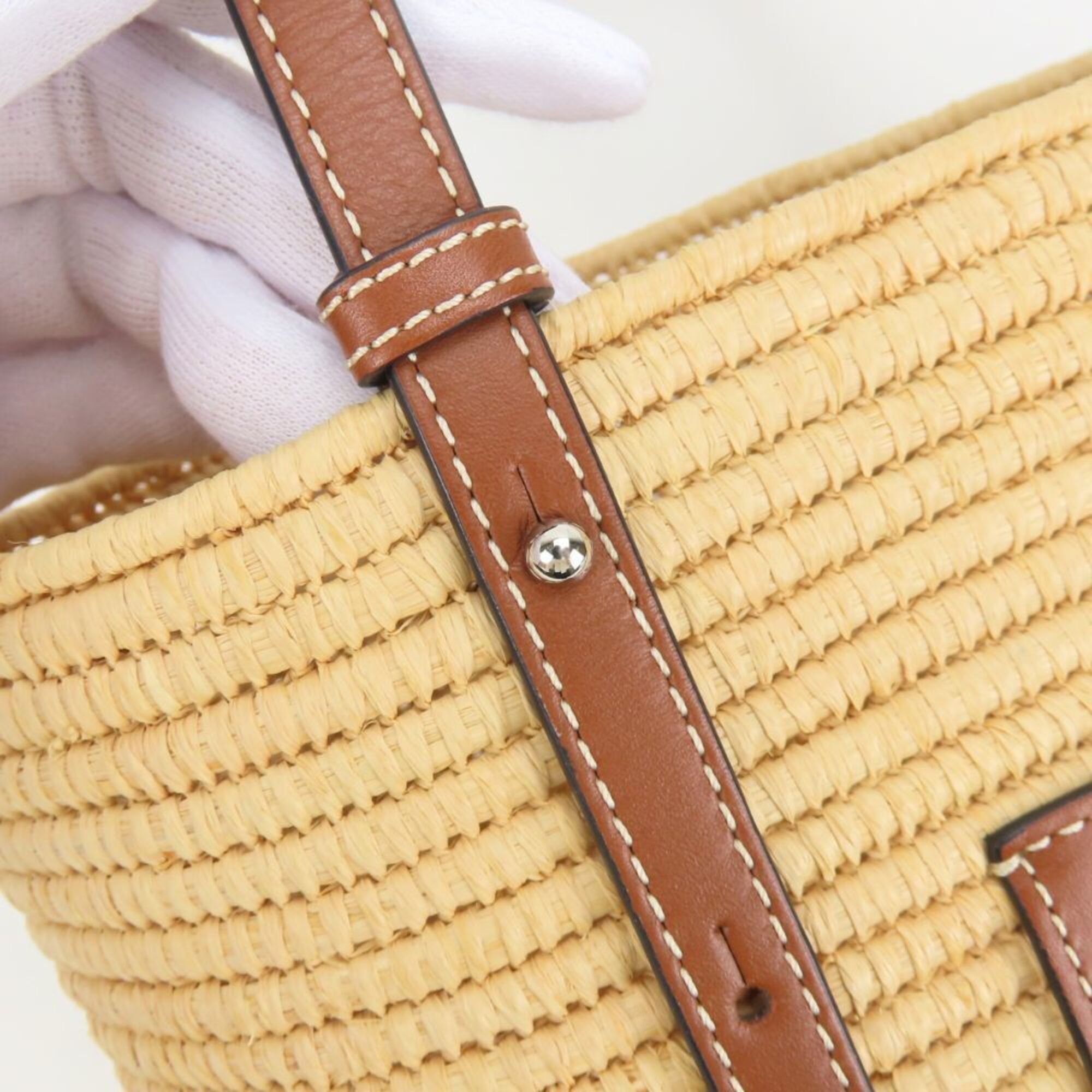 Raffia Leather Tote Bag (Pre-Owned) - Loewe - Modalova