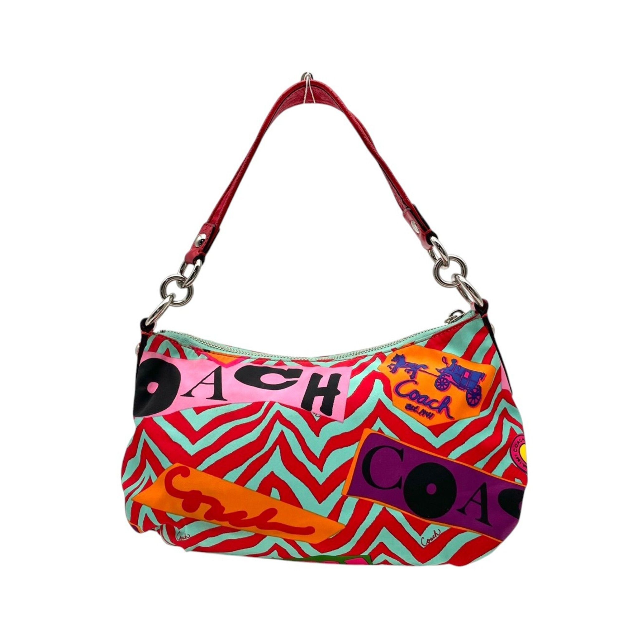 Red Nylon Leather Shoulder Bag (Pre-Owned) - Coach - Modalova