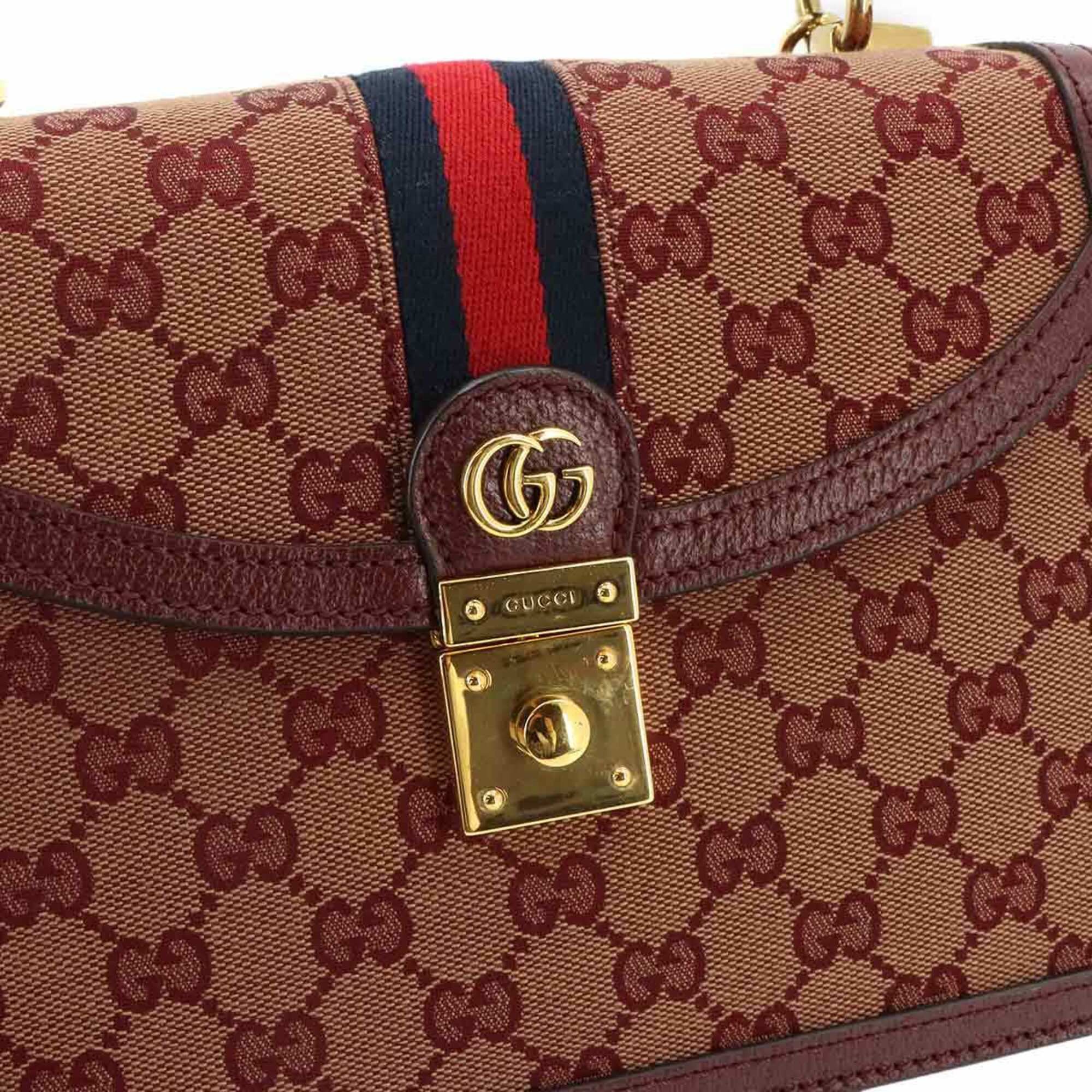 Gg Canvas Leather Handbag (Pre-Owned) - Gucci - Modalova