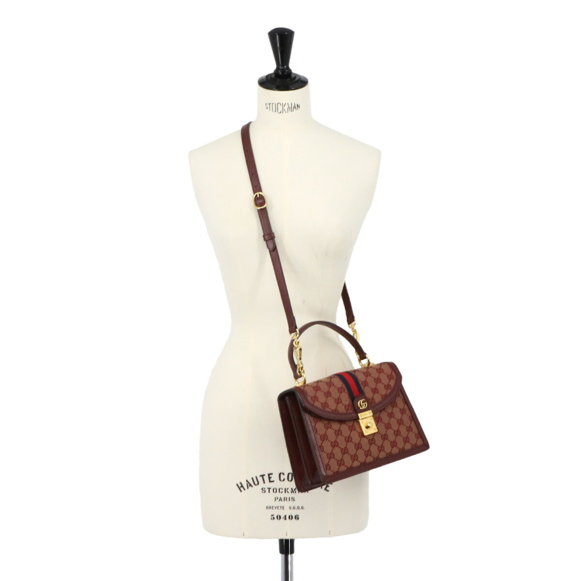 Gg Canvas Leather Handbag (Pre-Owned) - Gucci - Modalova