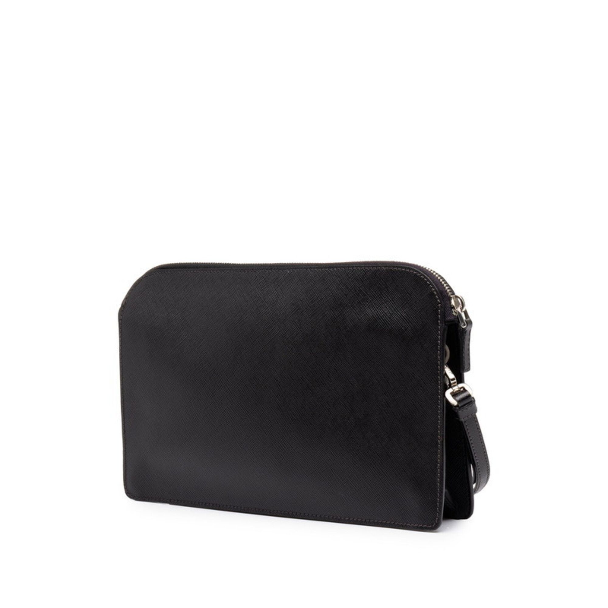 Saffiano Triangle Leather Clutch Bag (Pre-Owned) - Prada - Modalova