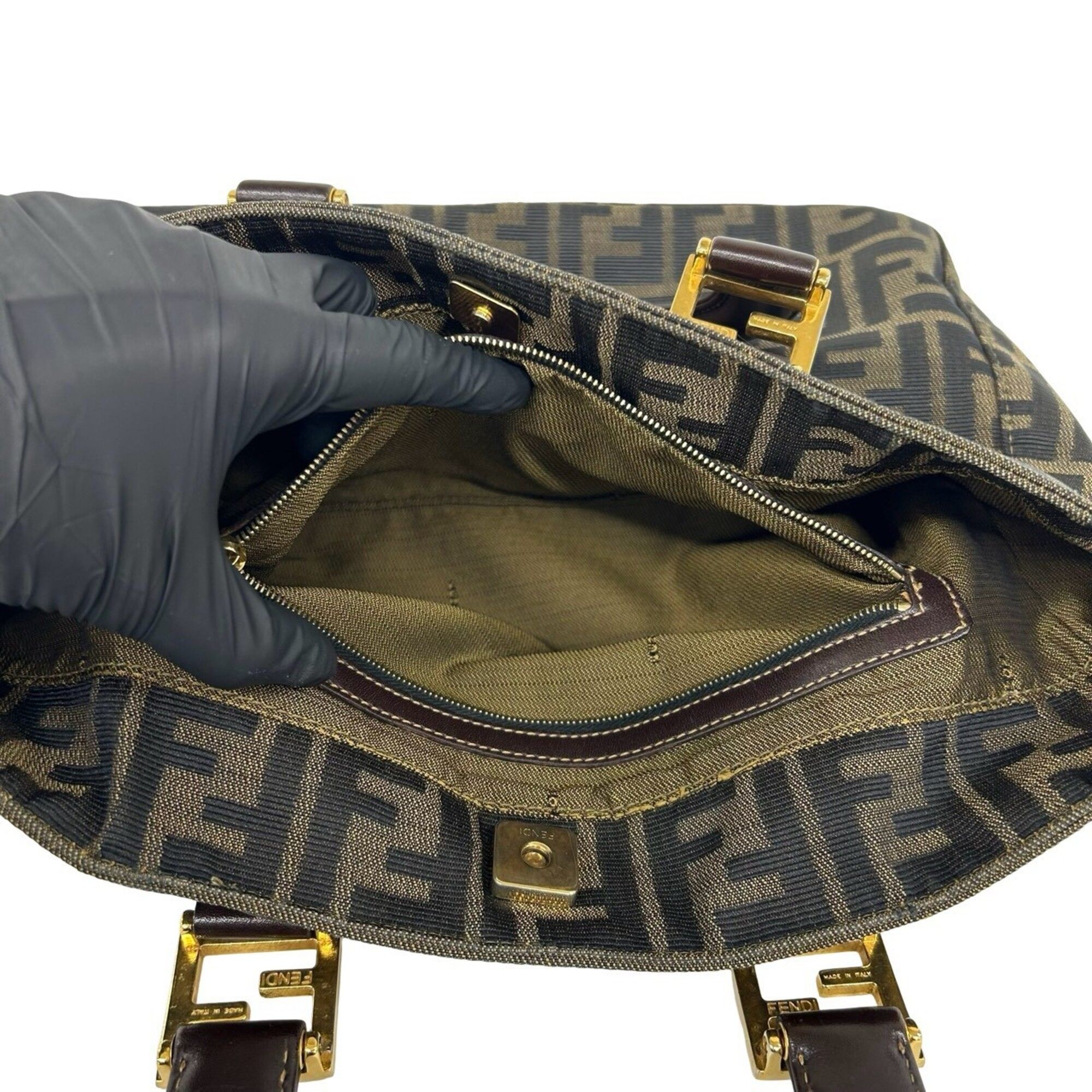 Canvas Leather Handbag Tote Bag (Pre-Owned) - Fendi - Modalova