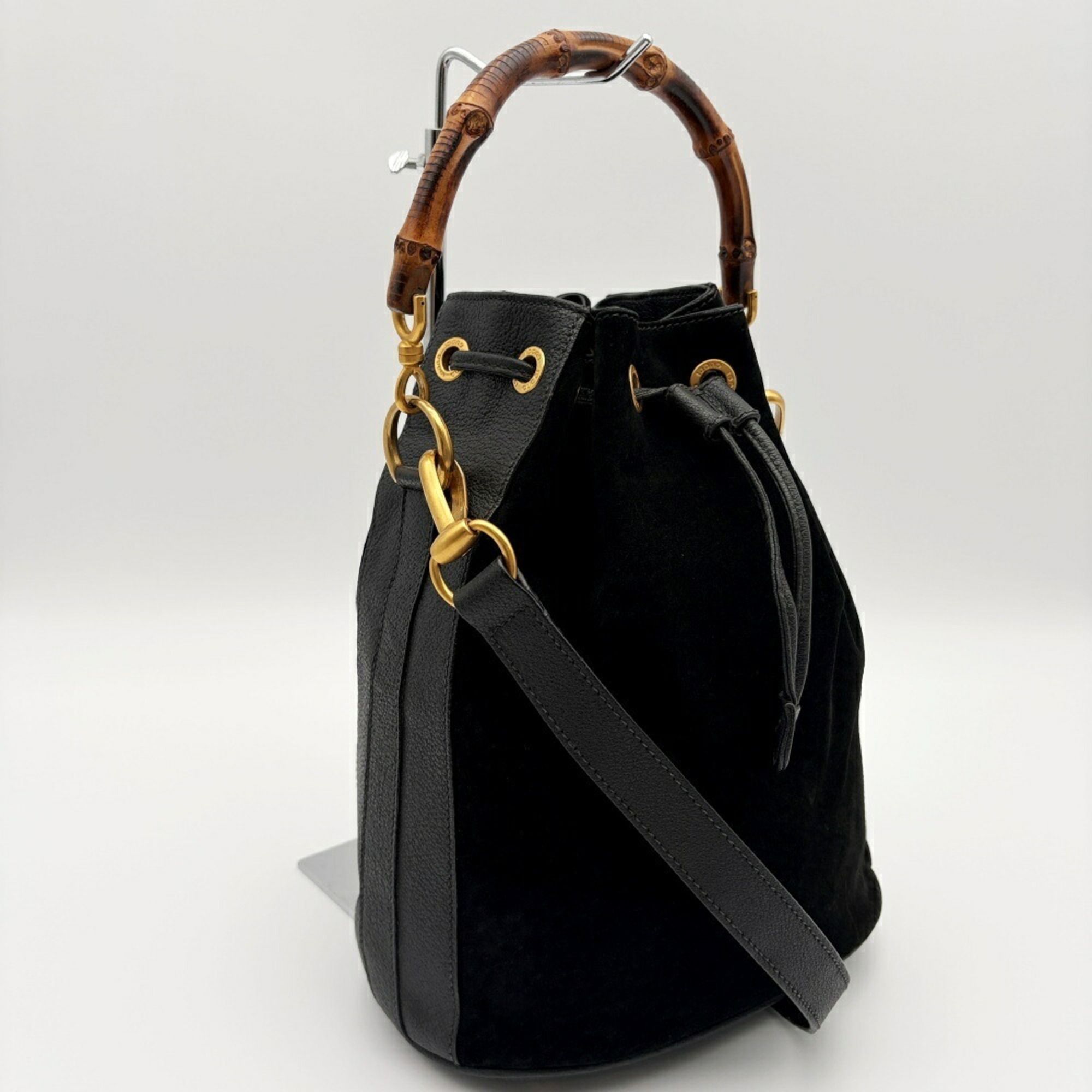 Bamboo Suede Leather Shoulder Bag (Pre-Owned) - Gucci - Modalova