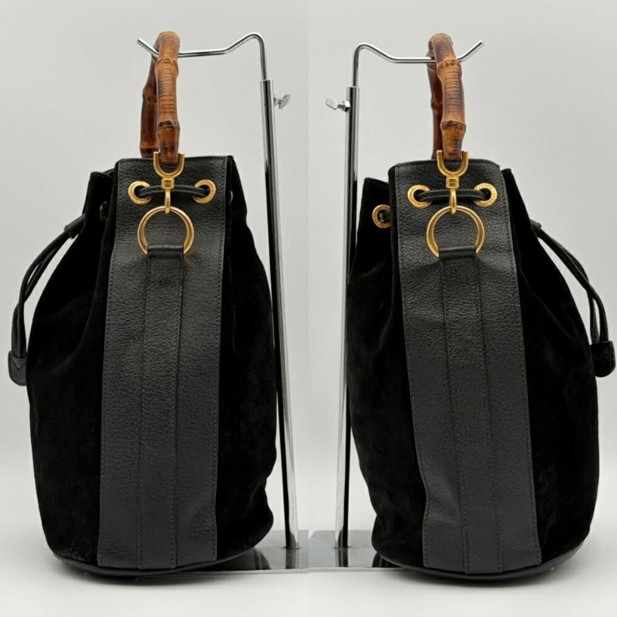 Bamboo Suede Leather Shoulder Bag (Pre-Owned) - Gucci - Modalova