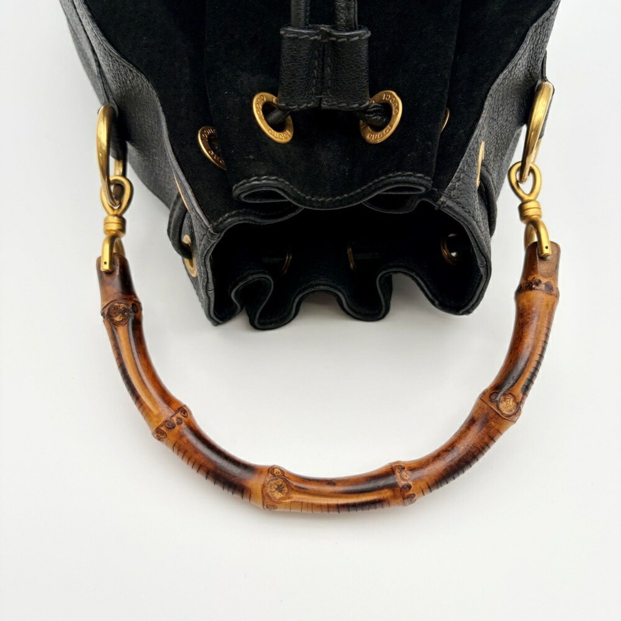 Bamboo Suede Leather Shoulder Bag (Pre-Owned) - Gucci - Modalova